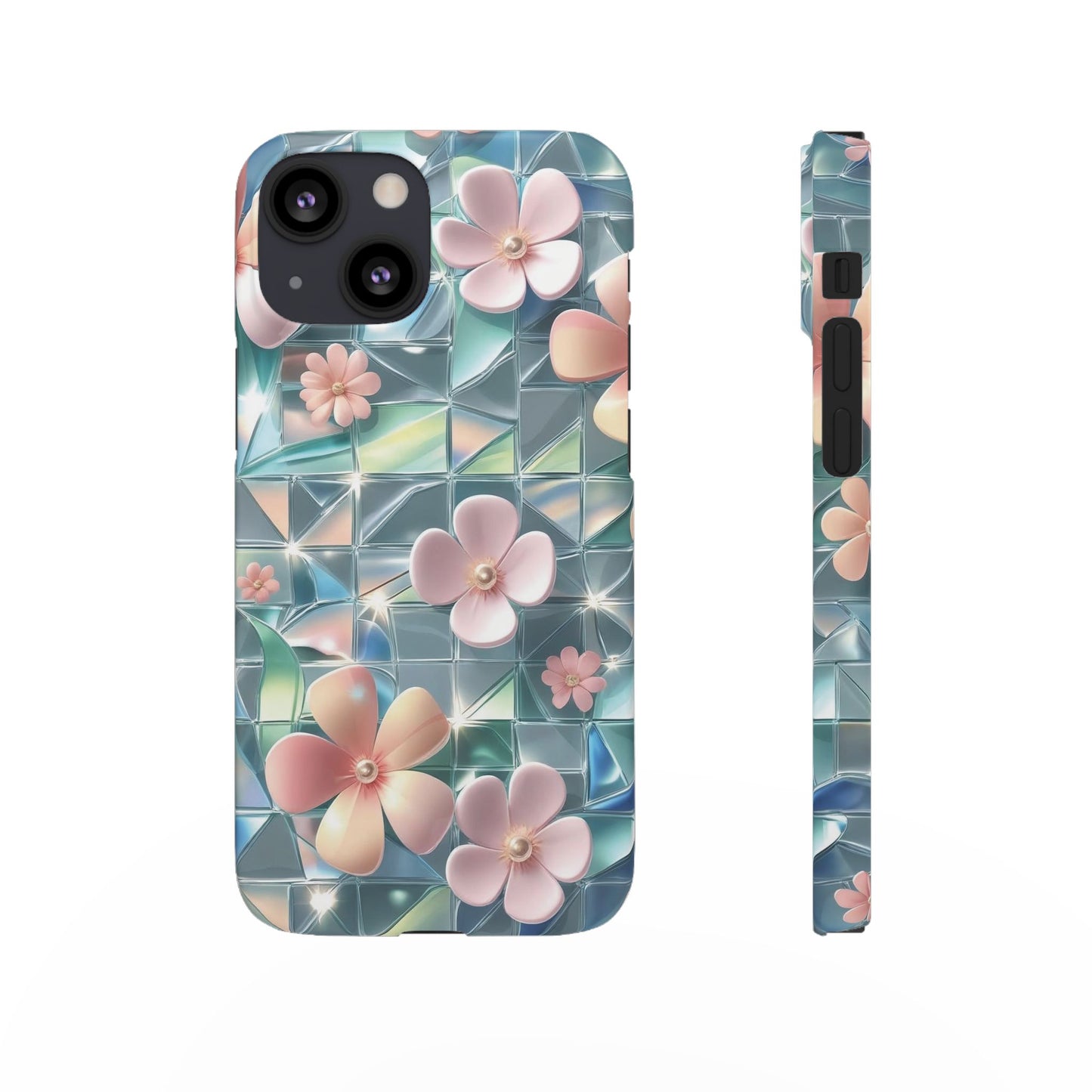 Snap Case iPhone Handyhülle mit 3D-Effekt Blumenmuster