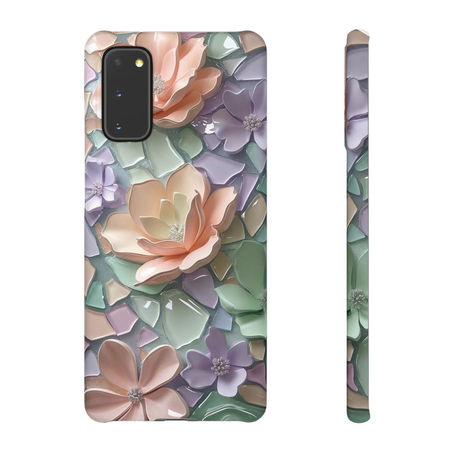 Snap Case Samsung Handyhülle mit 3D-Effekt, Blumenmuster