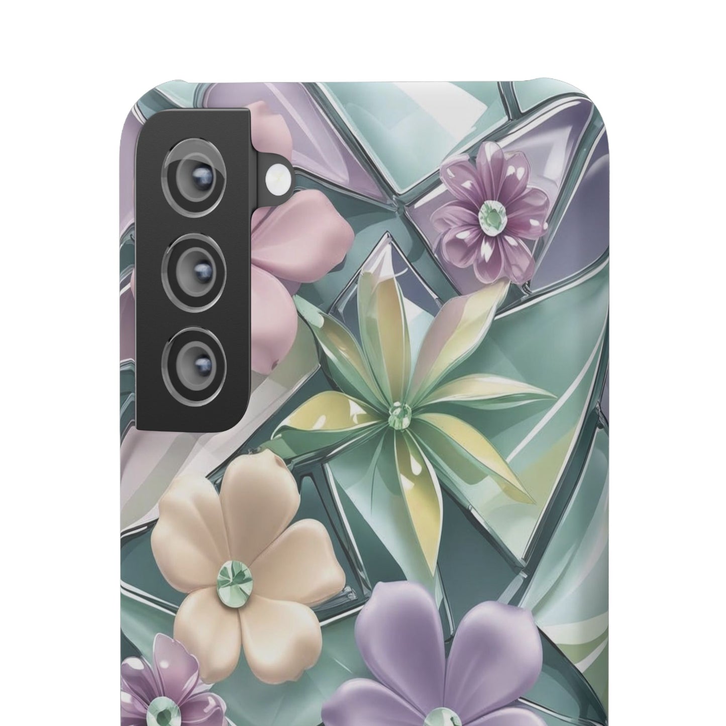Snap Case Elegante Florale Samsung Handyhülle mit 3D-Effekt