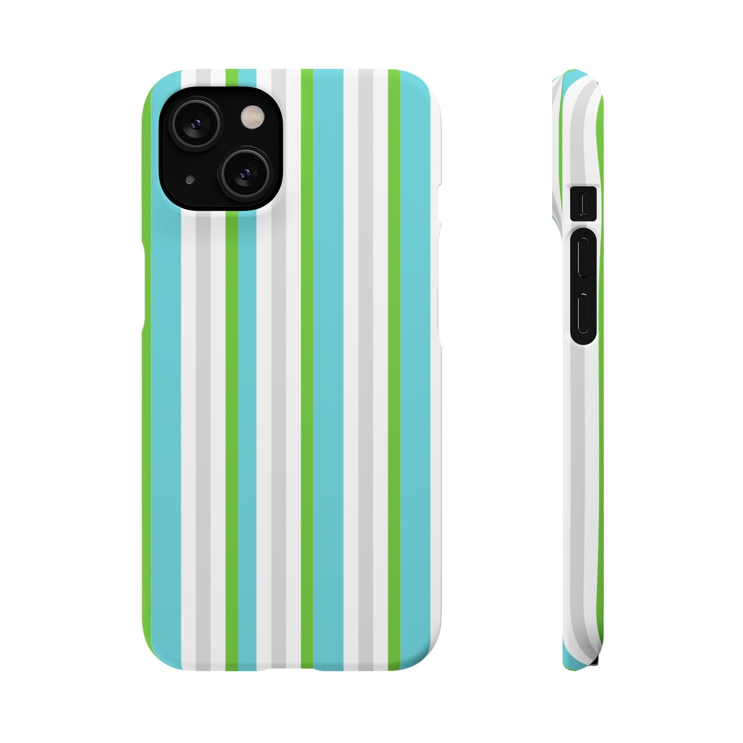 iPhone Snap Case - Modernes Abstraktes Design mit Grünen und Weißen Linien