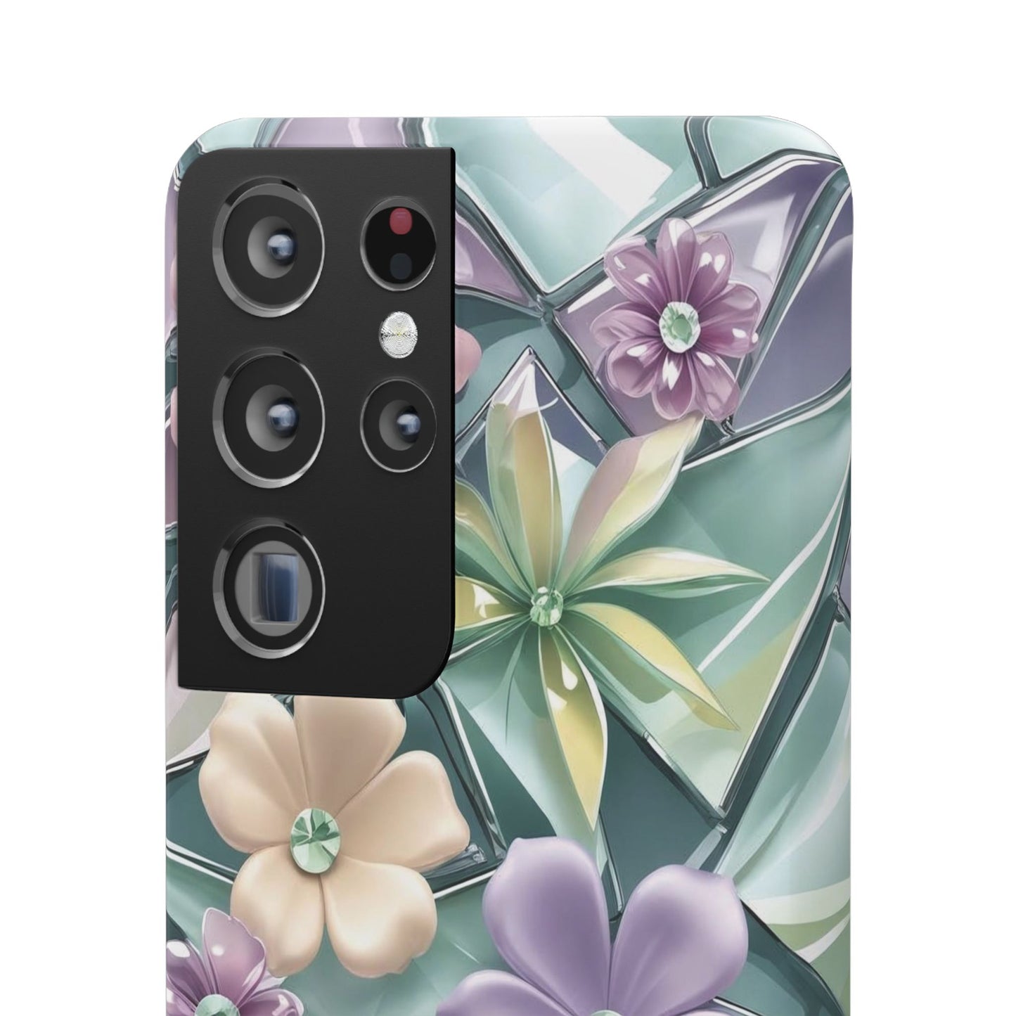 Snap Case Elegante Florale Samsung Handyhülle mit 3D-Effekt