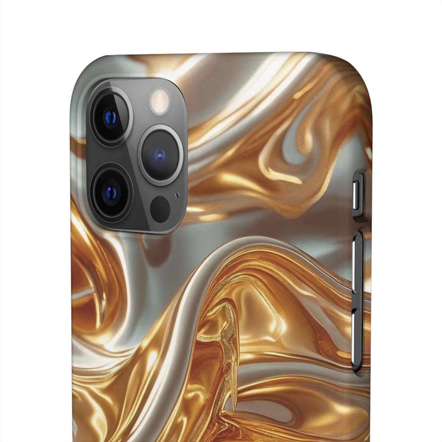 Snap Case iPhone Handyhülle – Gold Dynamic Liquid 3D Effekt
