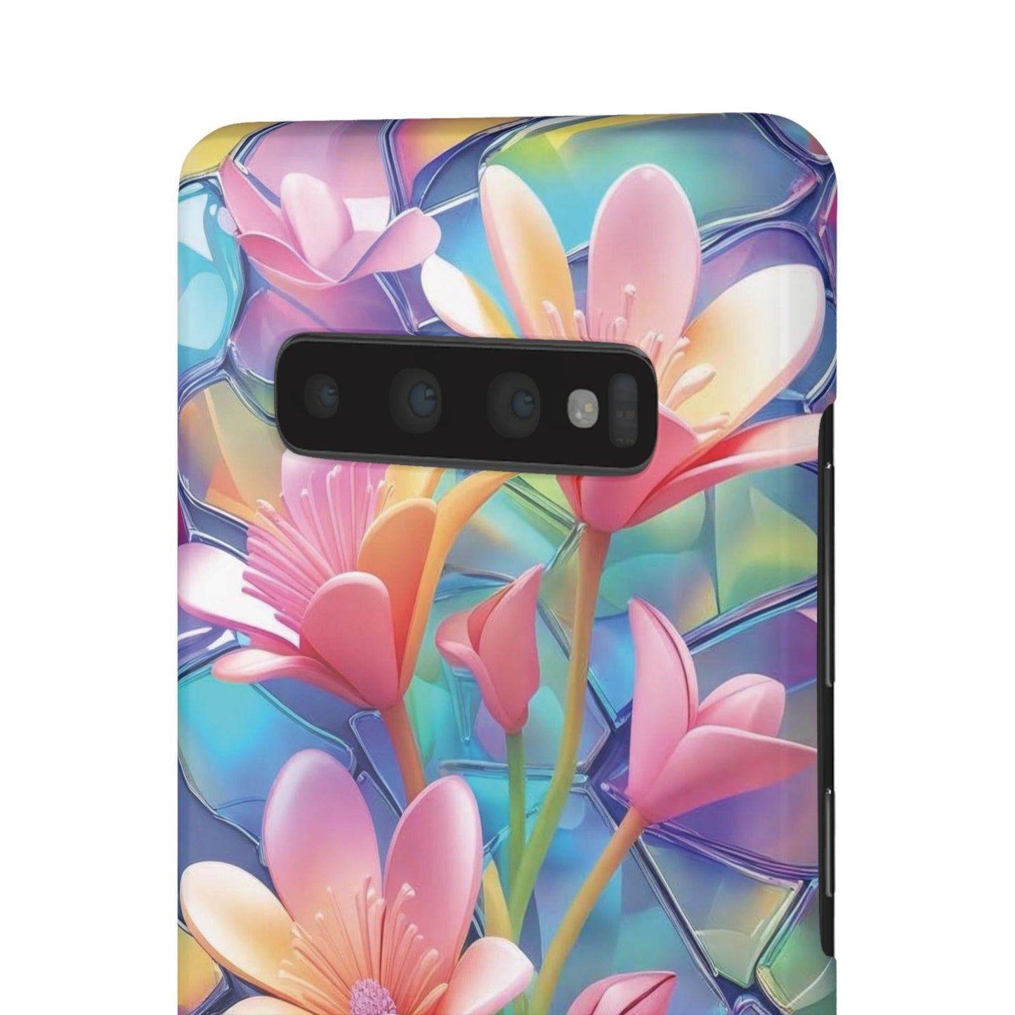 Snap Case Elegante Florale Samsung Handyhülle mit 3D-Effekt