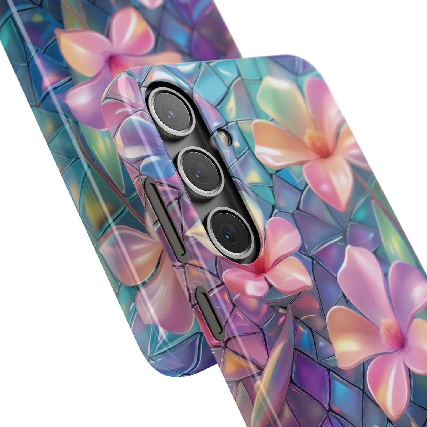Snap Case Elegante Florale Samsung Handyhülle mit 3D-Effekt