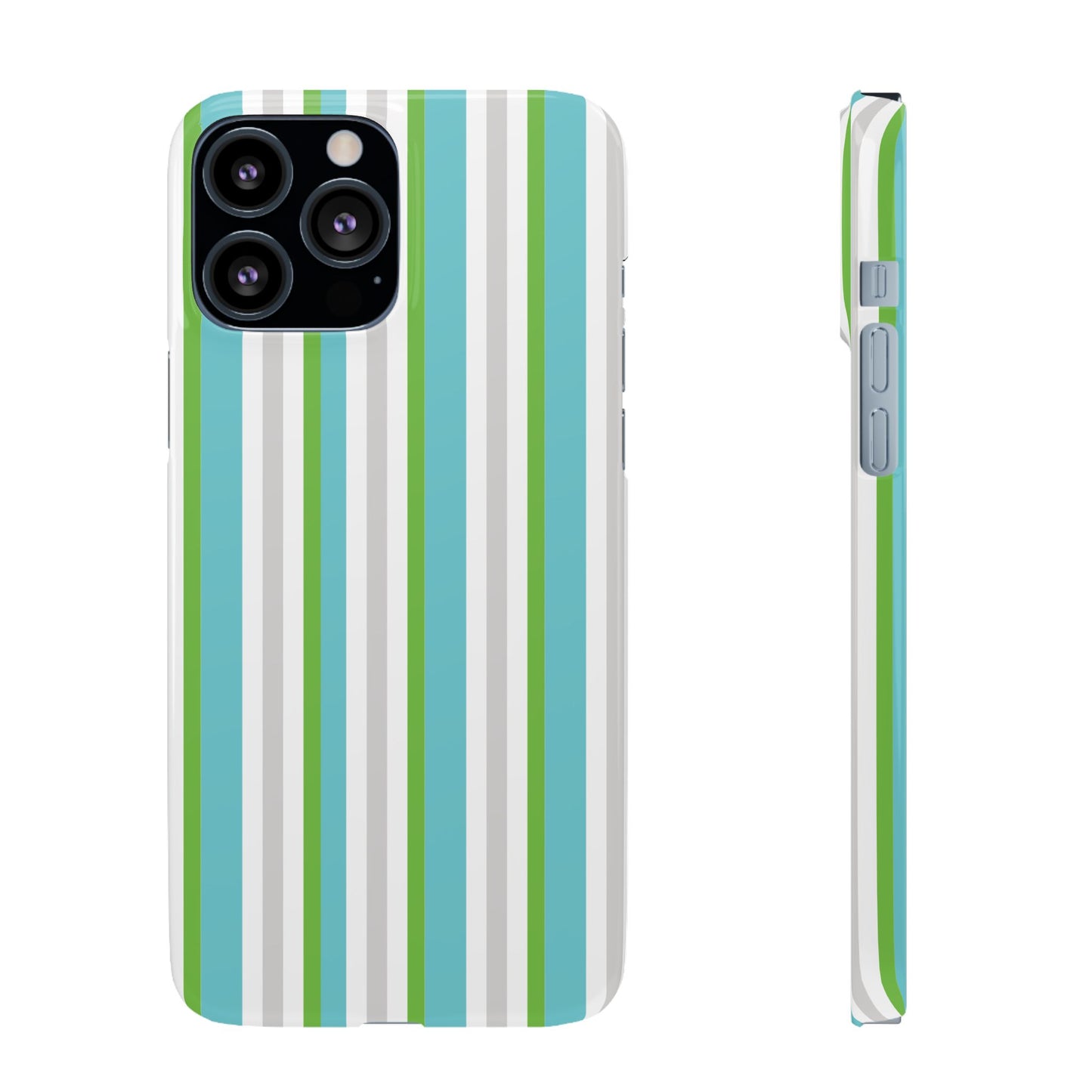 iPhone Snap Case - Modernes Abstraktes Design mit Grünen und Weißen Linien