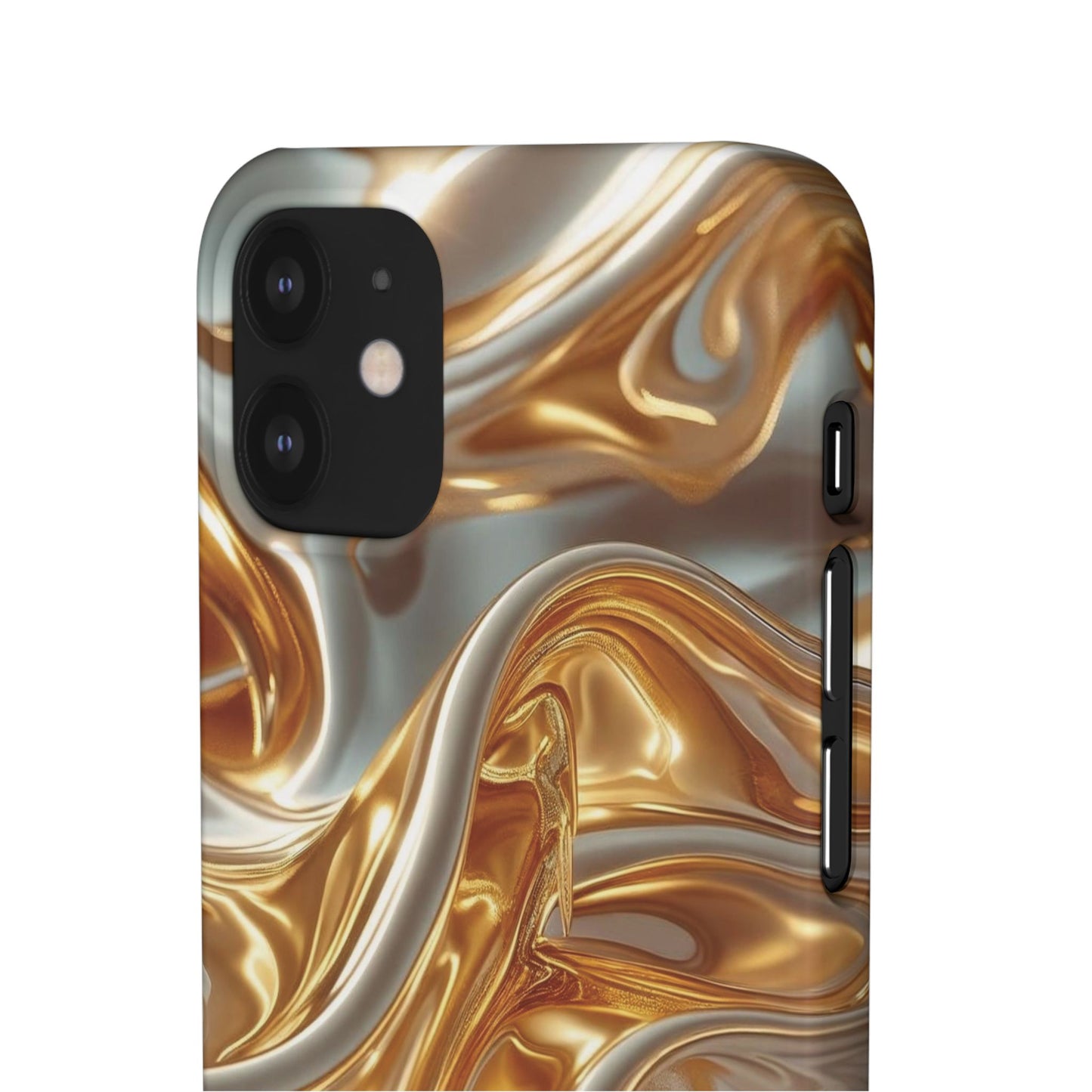 Snap Case iPhone Handyhülle – Gold Dynamic Liquid 3D Effekt