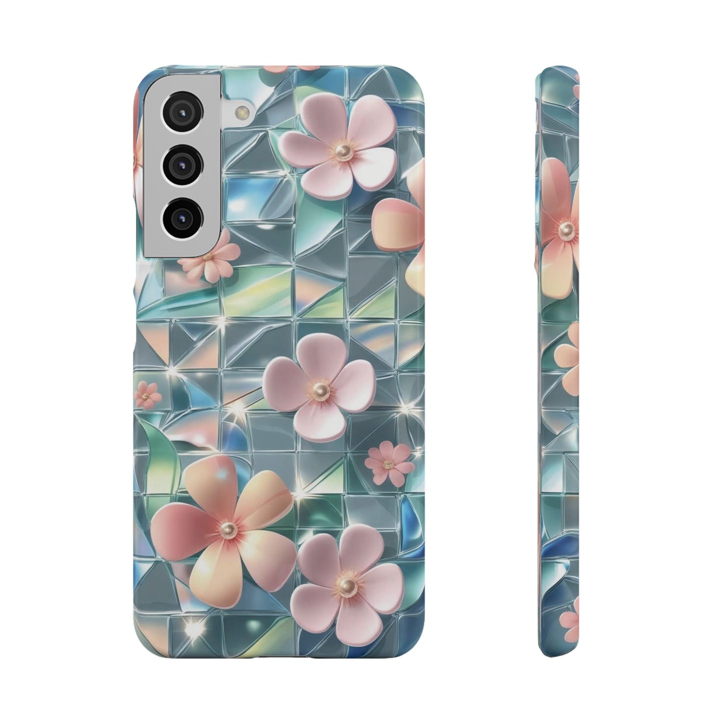 Snap Case Samsung Handyhülle mit 3D-Effekt und Blumenmuster