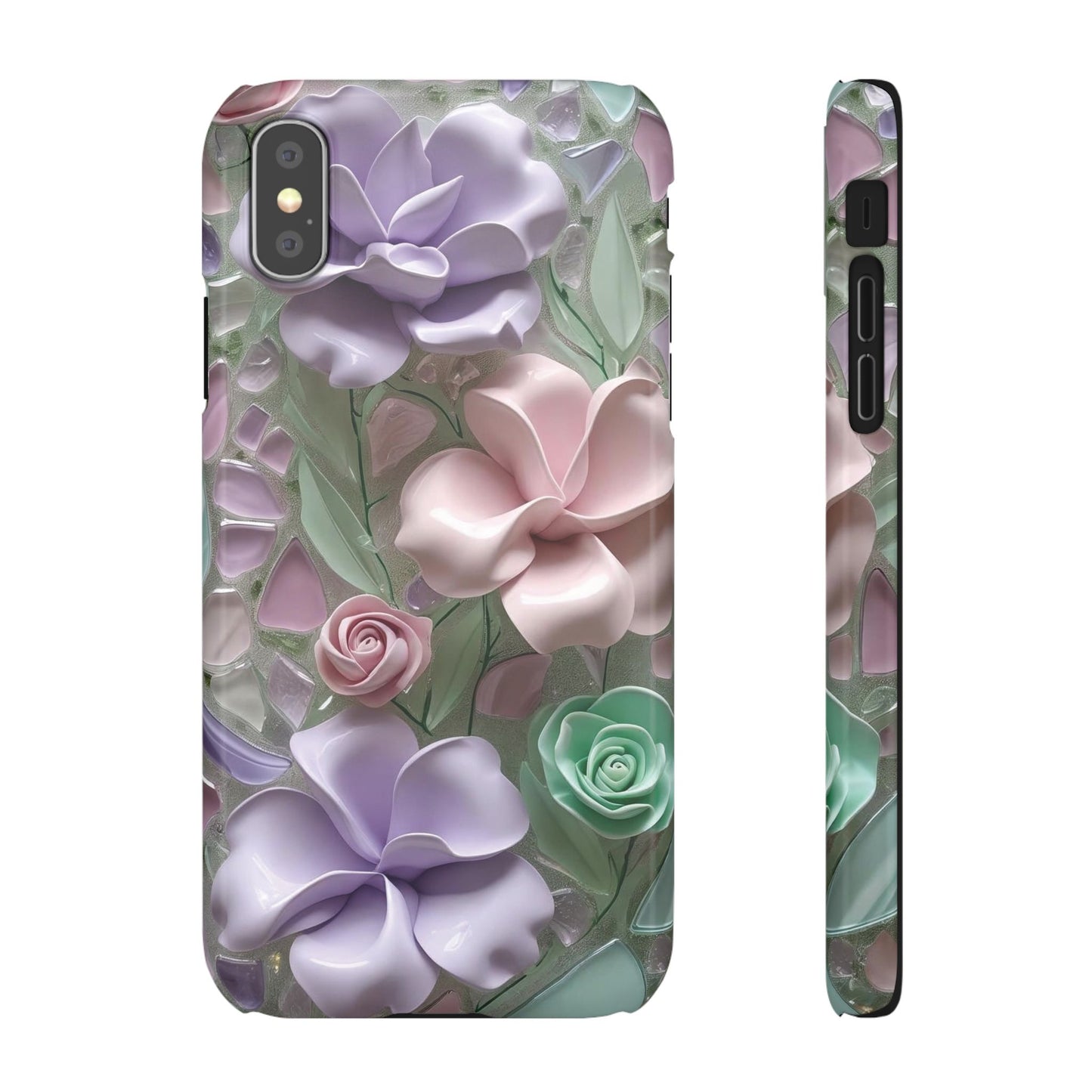 Snap Case Elegante Florale iPhone Handyhülle mit 3D-Effekt