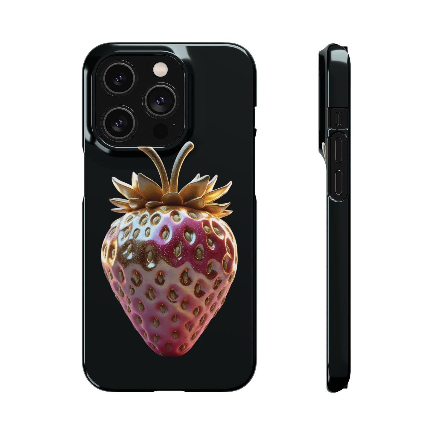 Snap Case iPhone Handyhülle - 3D Effekt Erdbeeren