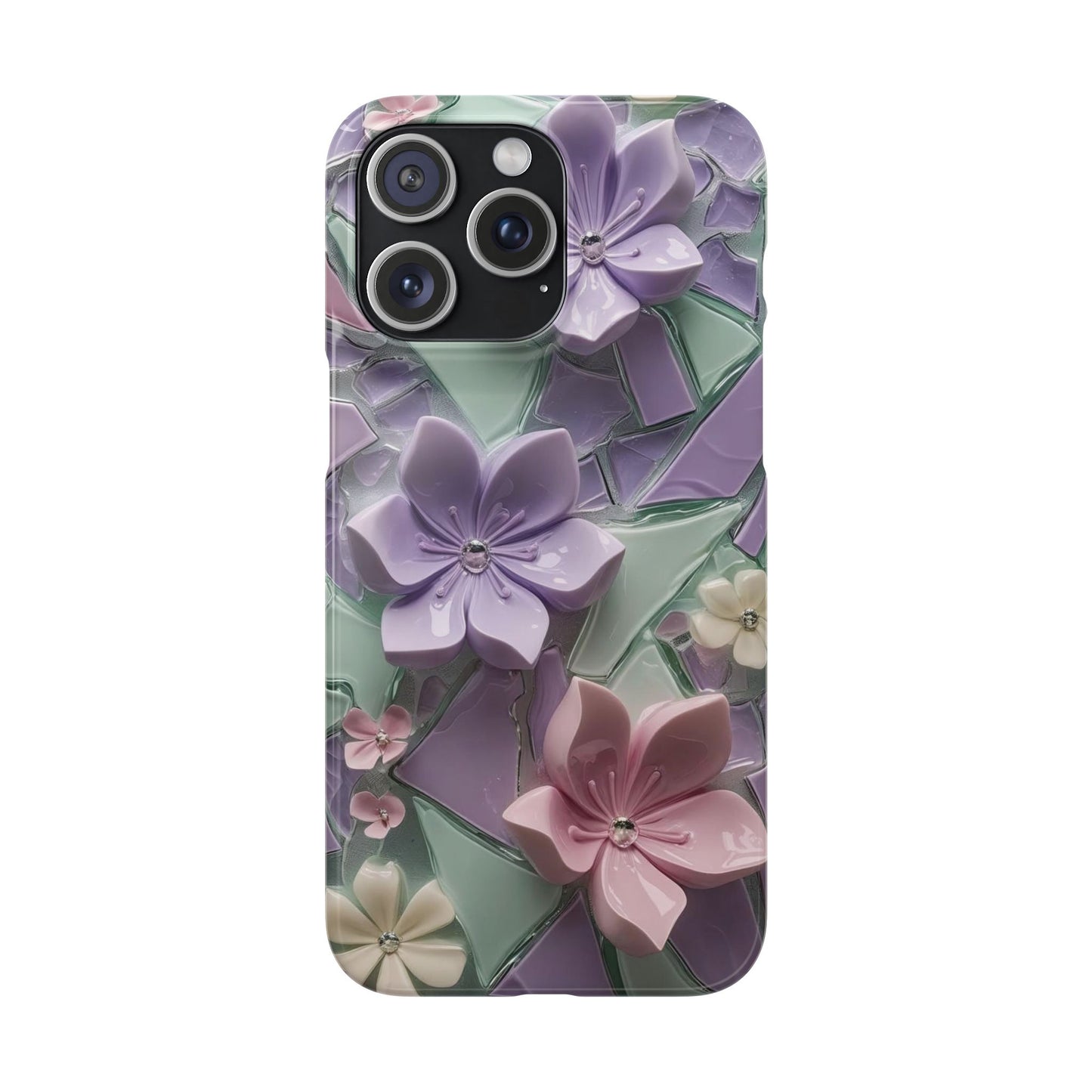 Snap Case Elegante Florale iPhone Handyhülle mit 3D-Effekt
