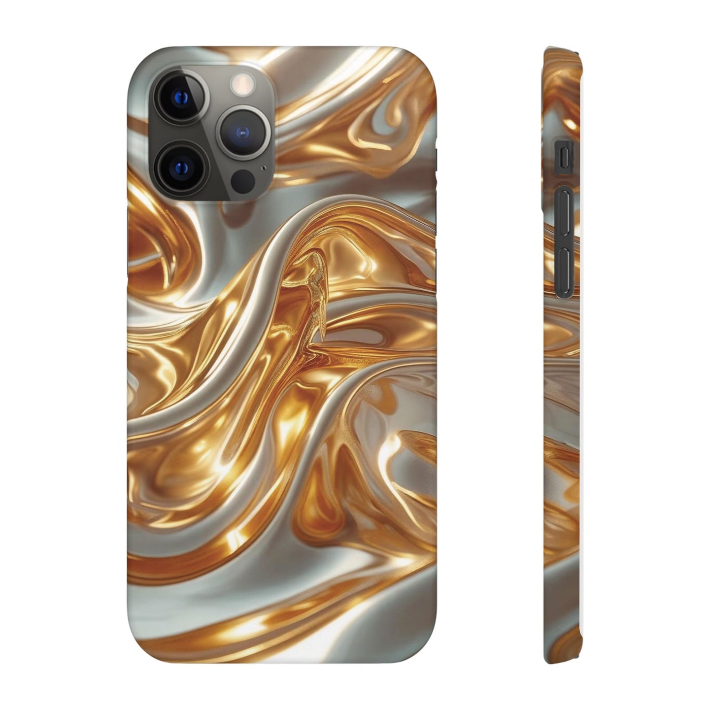 Snap Case iPhone Handyhülle – Gold Dynamic Liquid 3D Effekt