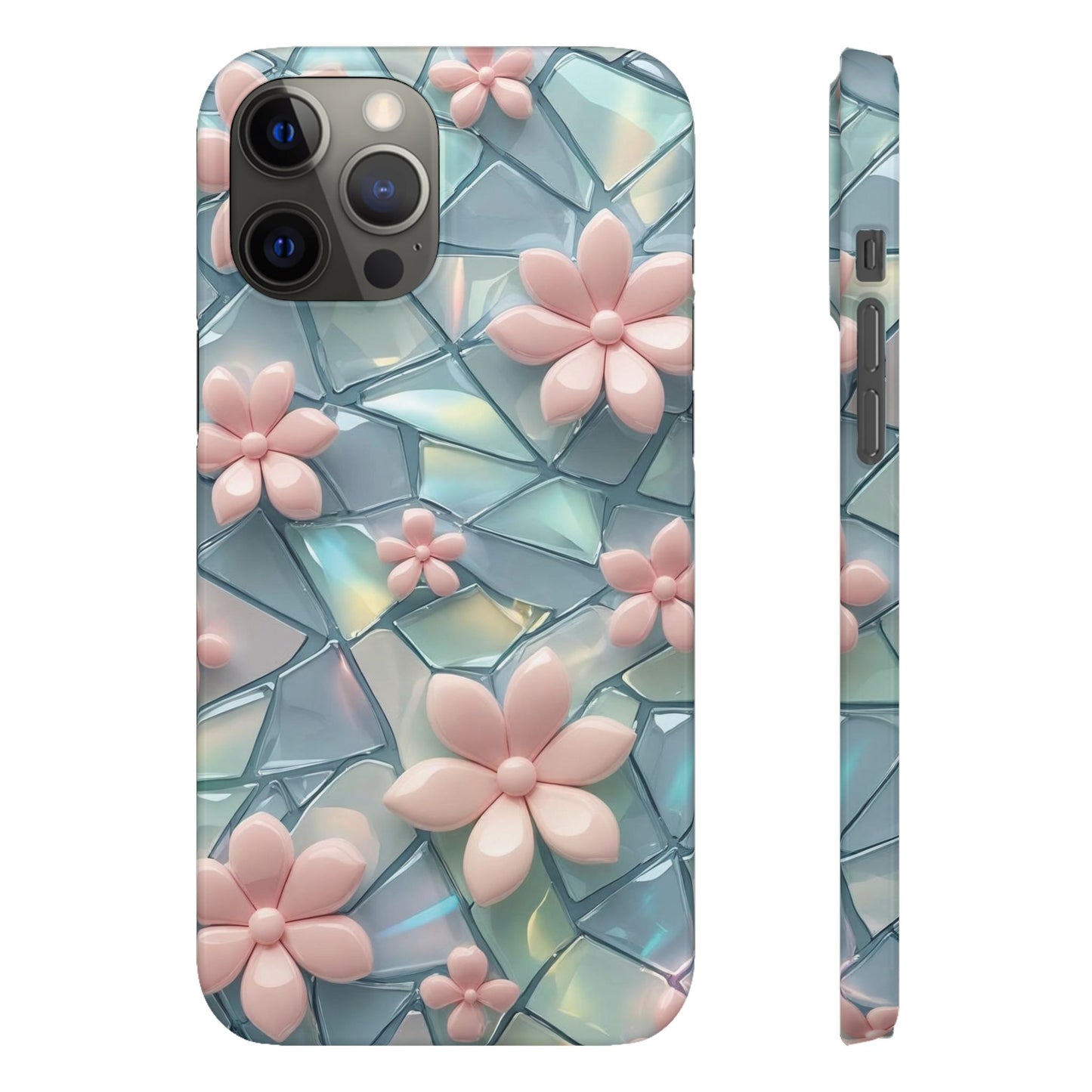 Snap Case Elegante Florale iPhone Handyhülle mit 3D-Effekt