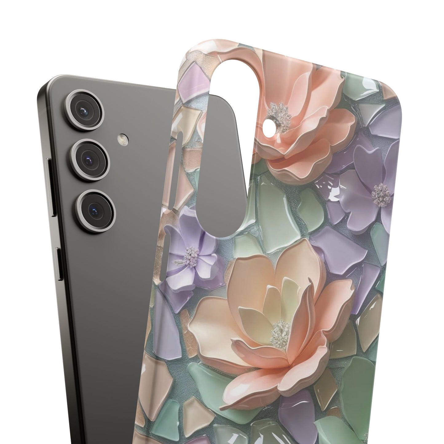 Snap Case Samsung Handyhülle mit 3D-Effekt, Blumenmuster