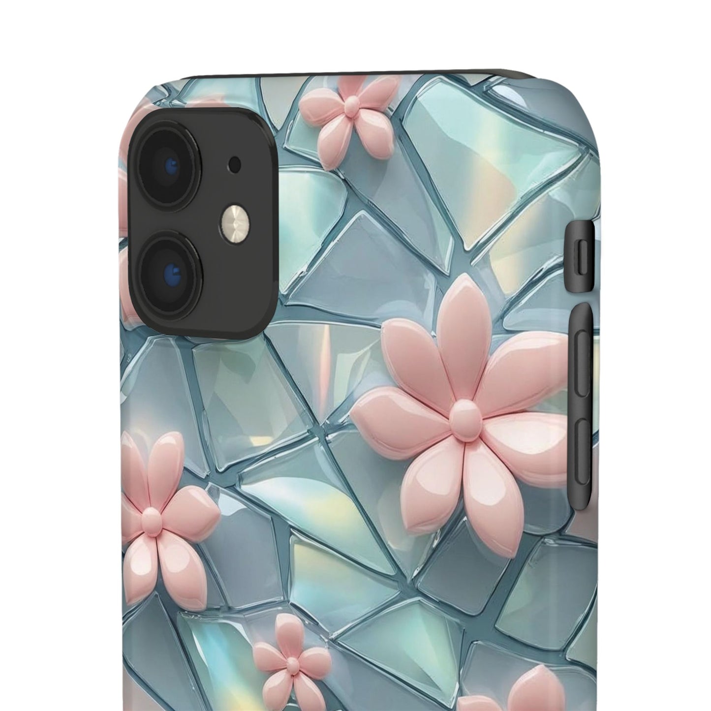 Snap Case Elegante Florale iPhone Handyhülle mit 3D-Effekt