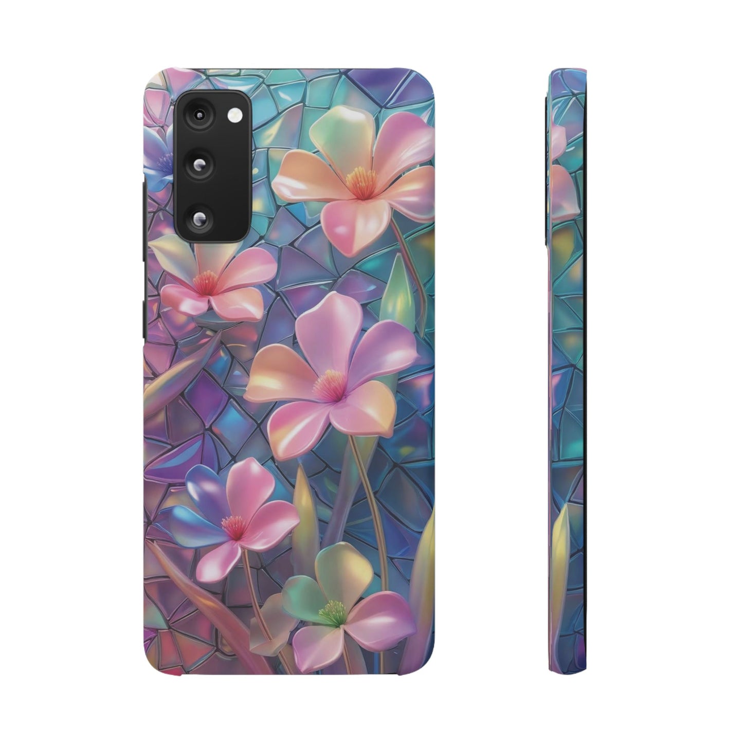 Snap Case Elegante Florale Samsung Handyhülle mit 3D-Effekt