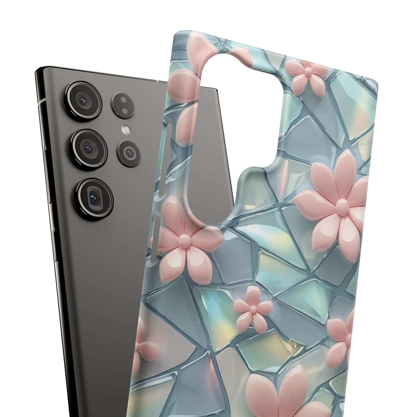 Snap Case Samsung Handyhülle mit 3D-Effekt und Blumenmuster