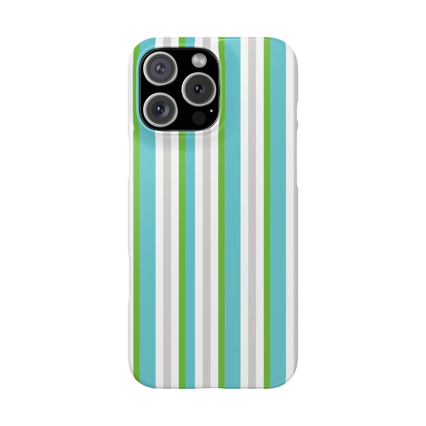 iPhone Snap Case - Modernes Abstraktes Design mit Grünen und Weißen Linien