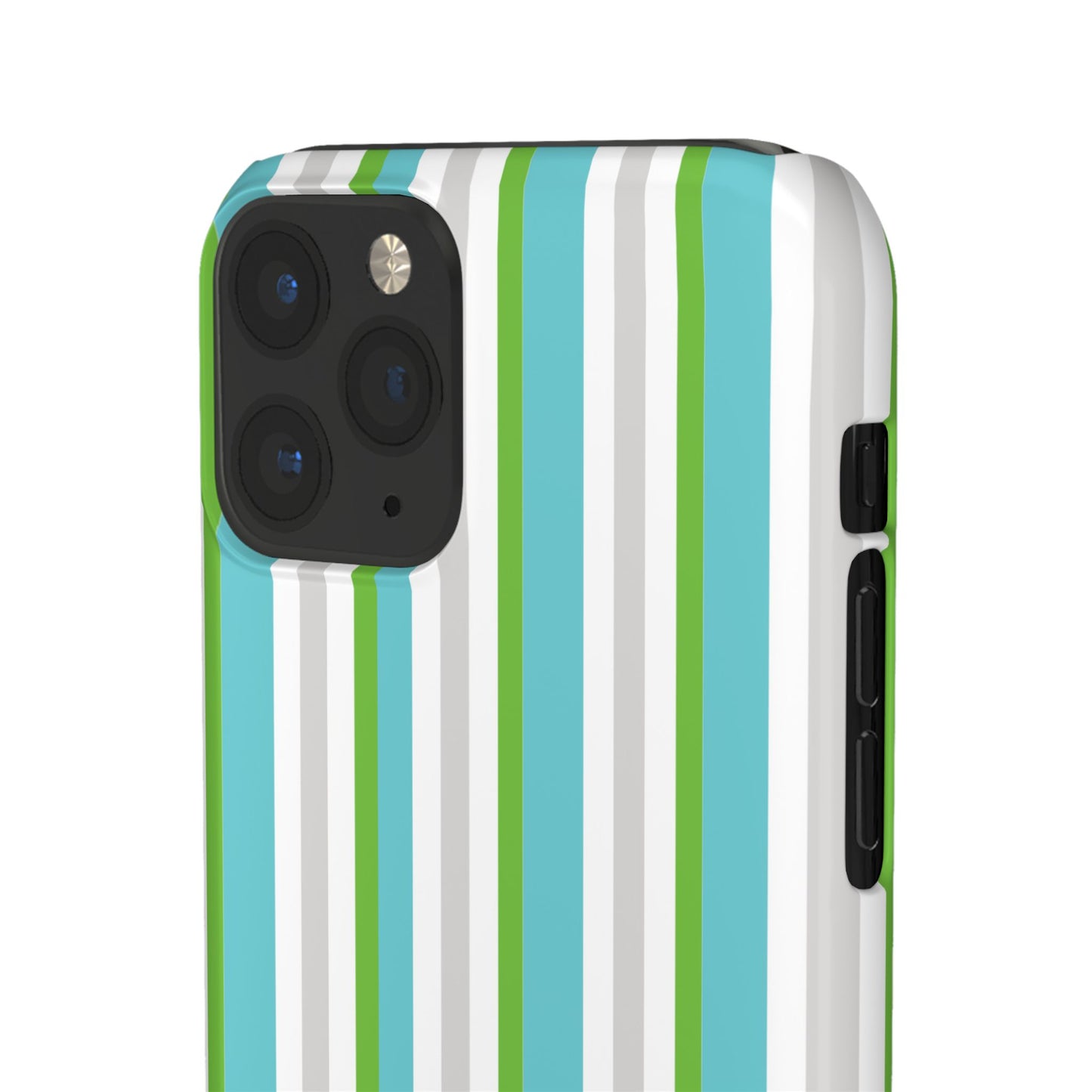 iPhone Snap Case - Modernes Abstraktes Design mit Grünen und Weißen Linien