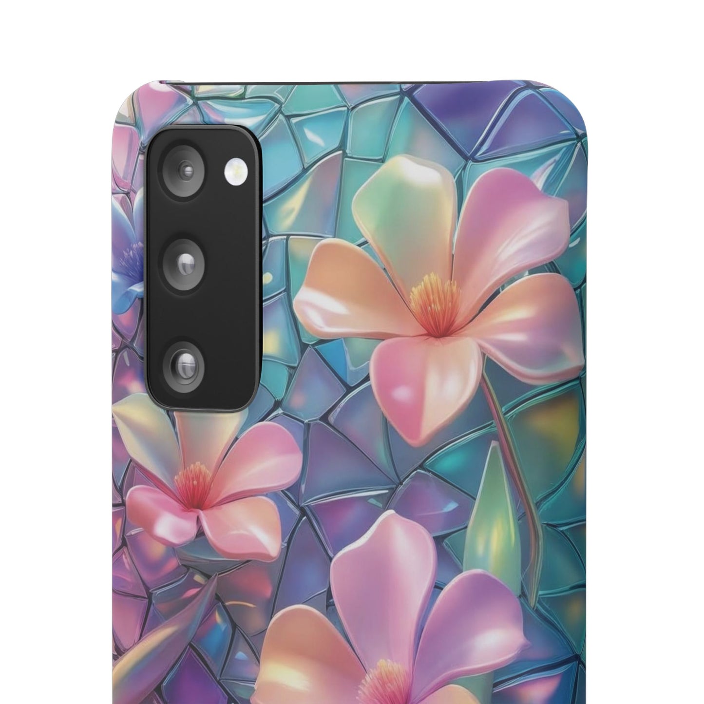 Snap Case Elegante Florale Samsung Handyhülle mit 3D-Effekt