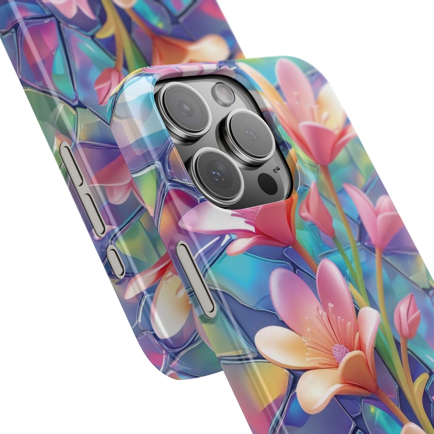 Snap Case Elegante Florale iPhone Handyhülle mit 3D-Effekt