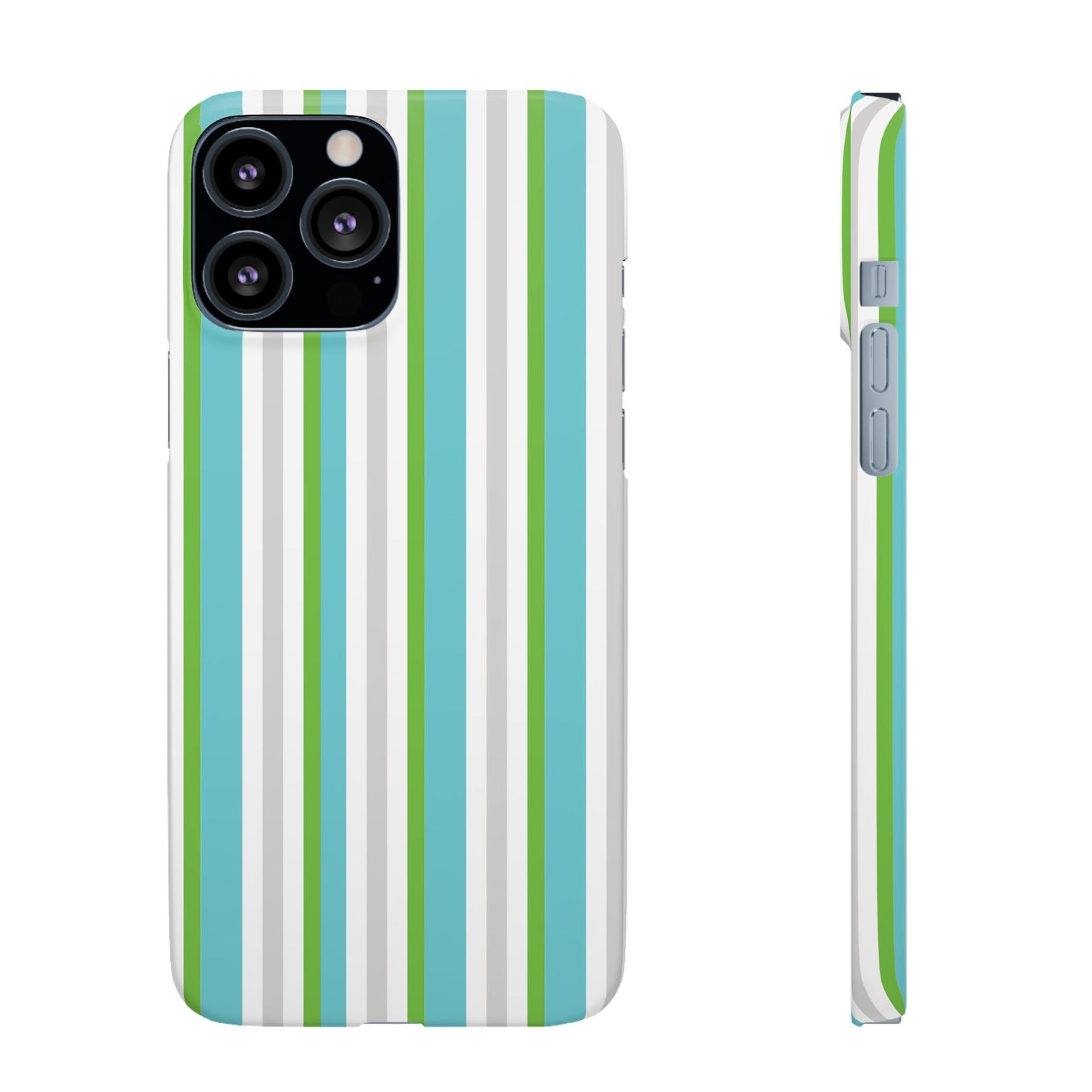 iPhone Snap Case - Modernes Abstraktes Design mit Grünen und Weißen Linien