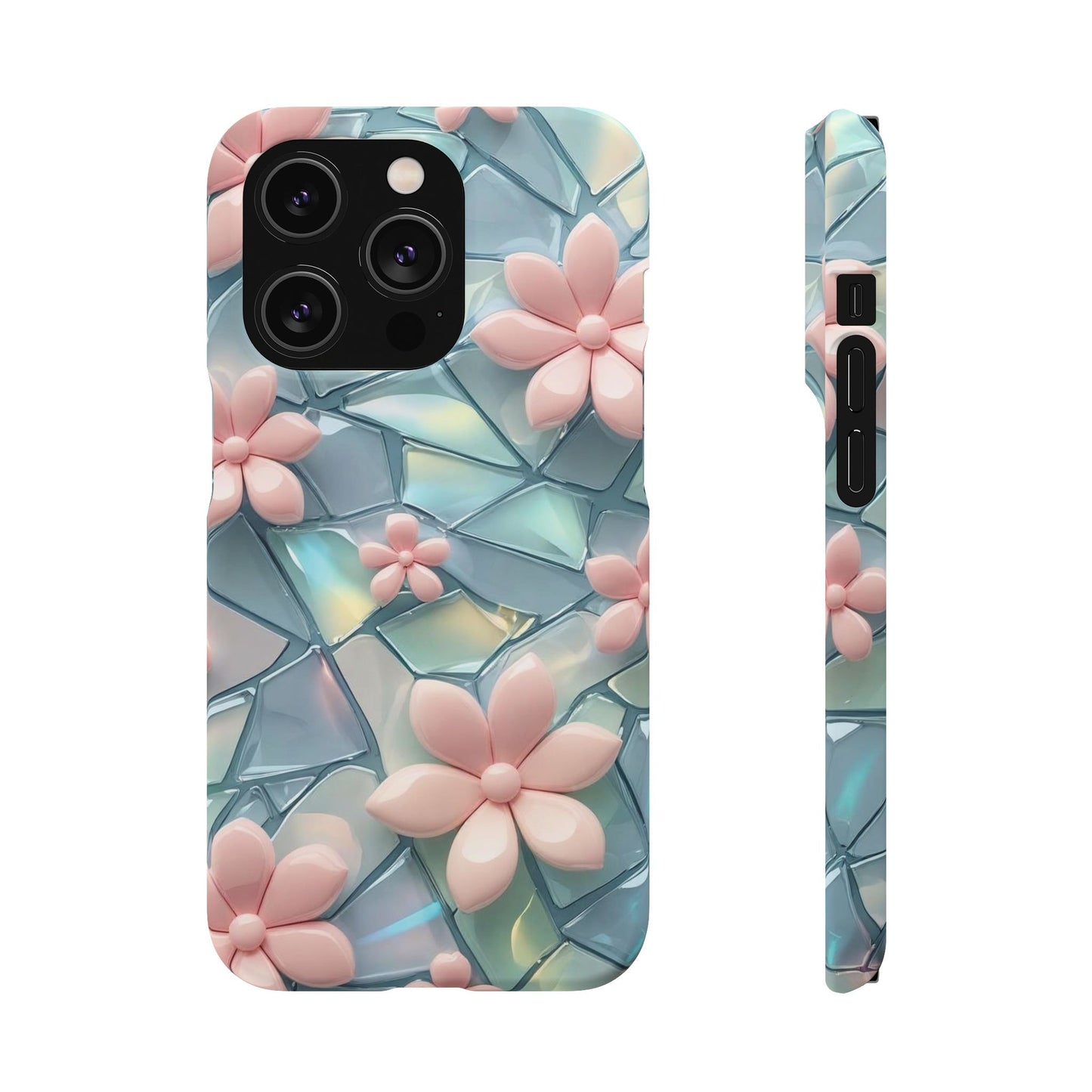 Snap Case Elegante Florale iPhone Handyhülle mit 3D-Effekt