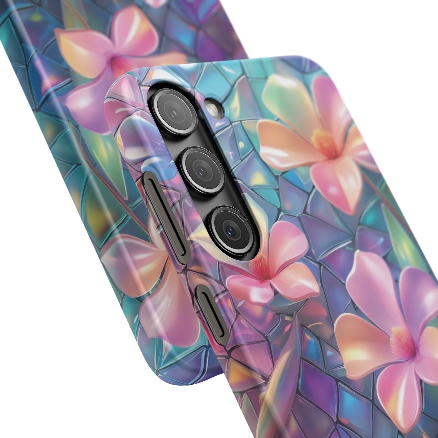 Snap Case Elegante Florale Samsung Handyhülle mit 3D-Effekt