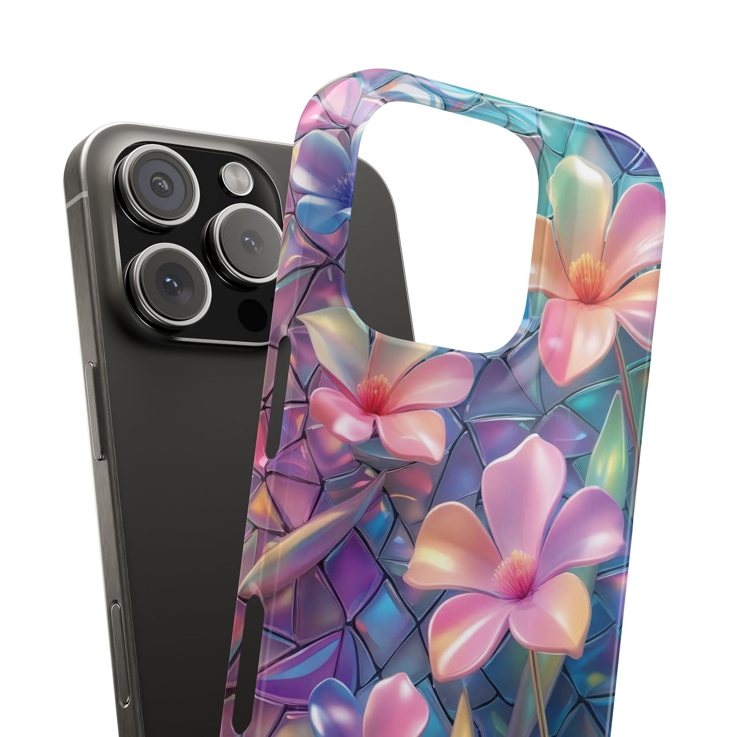 Snap Case Elegante Florale iPhone Handyhülle mit 3D-Effekt