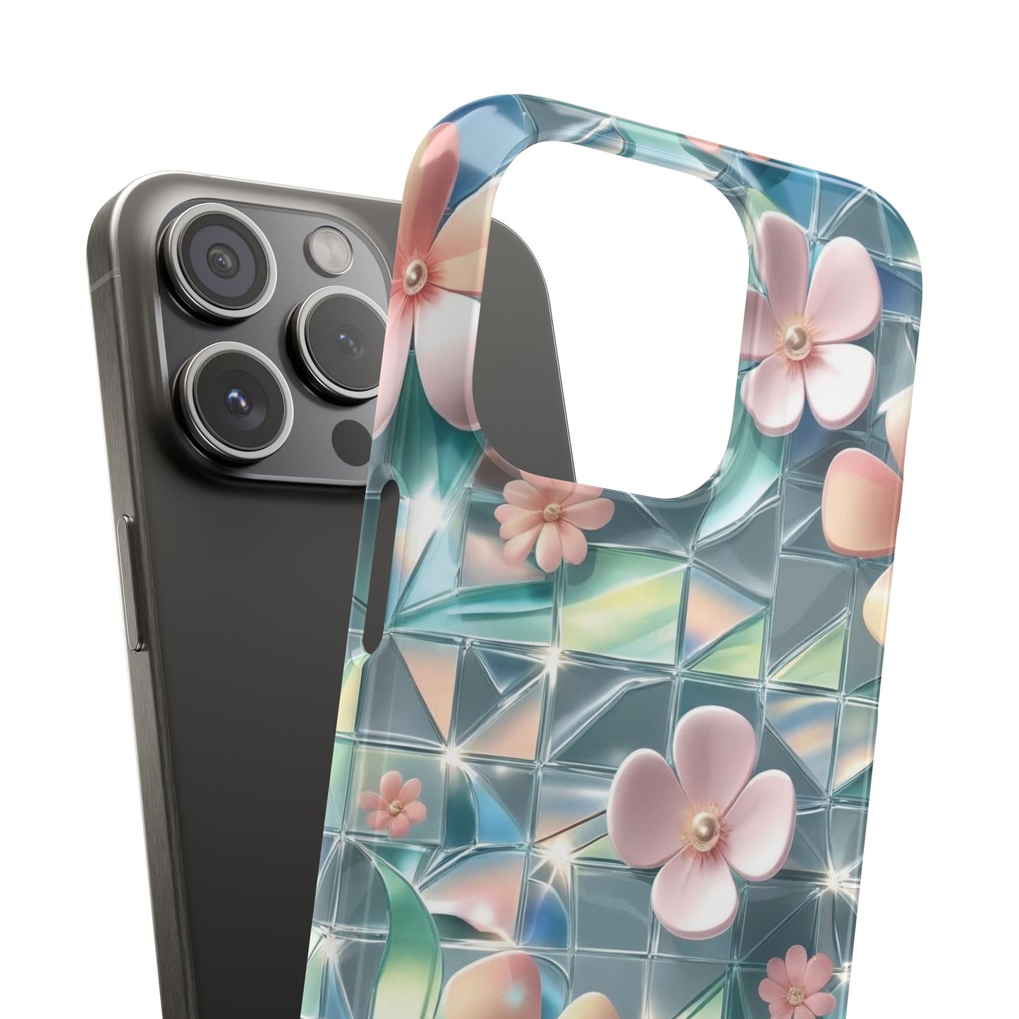 Snap Case iPhone Handyhülle mit 3D-Effekt Blumenmuster