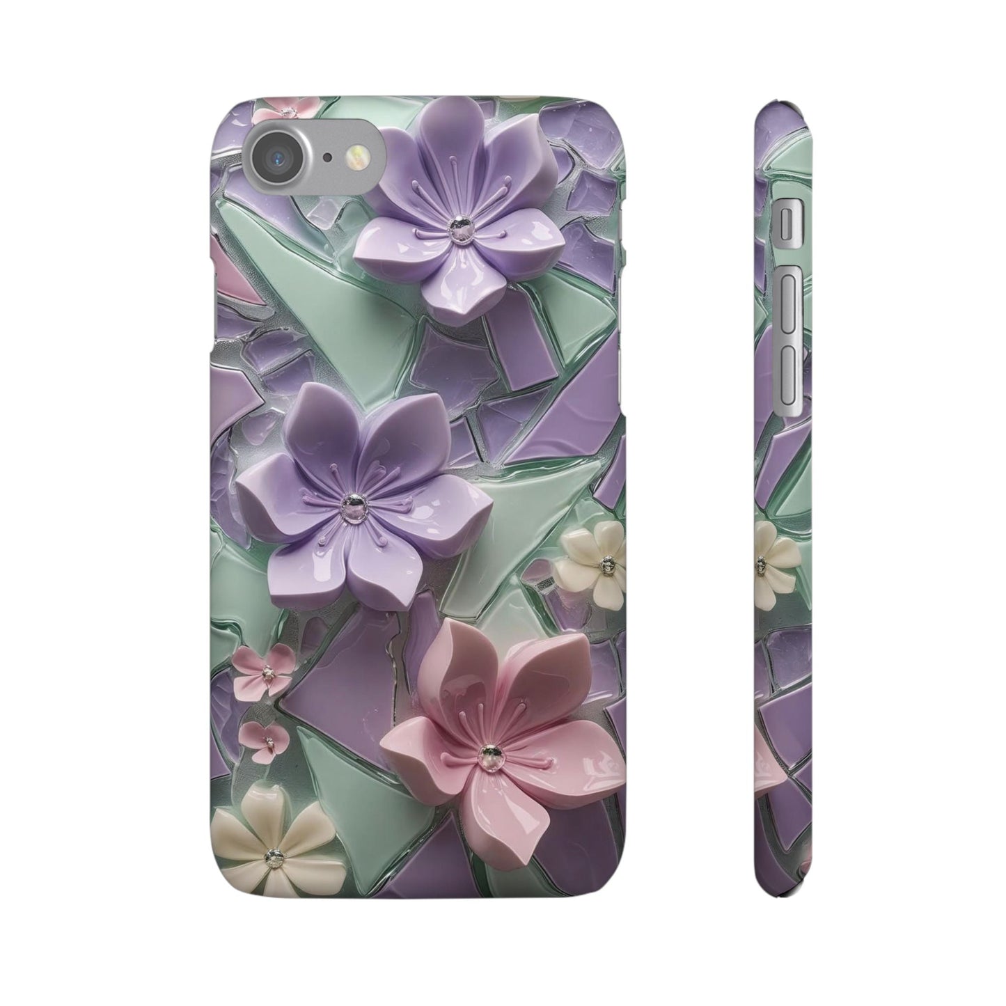 Snap Case Elegante Florale iPhone Handyhülle mit 3D-Effekt