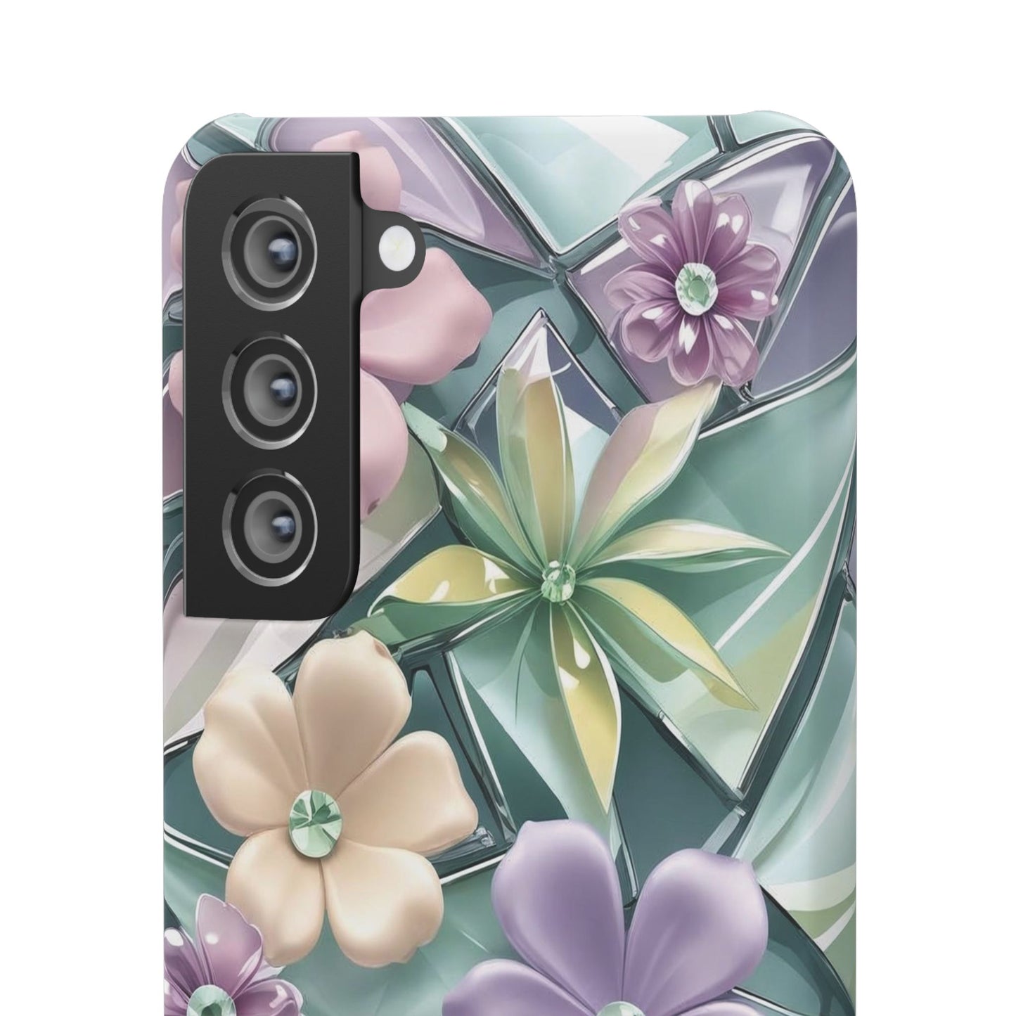 Snap Case Elegante Florale Samsung Handyhülle mit 3D-Effekt