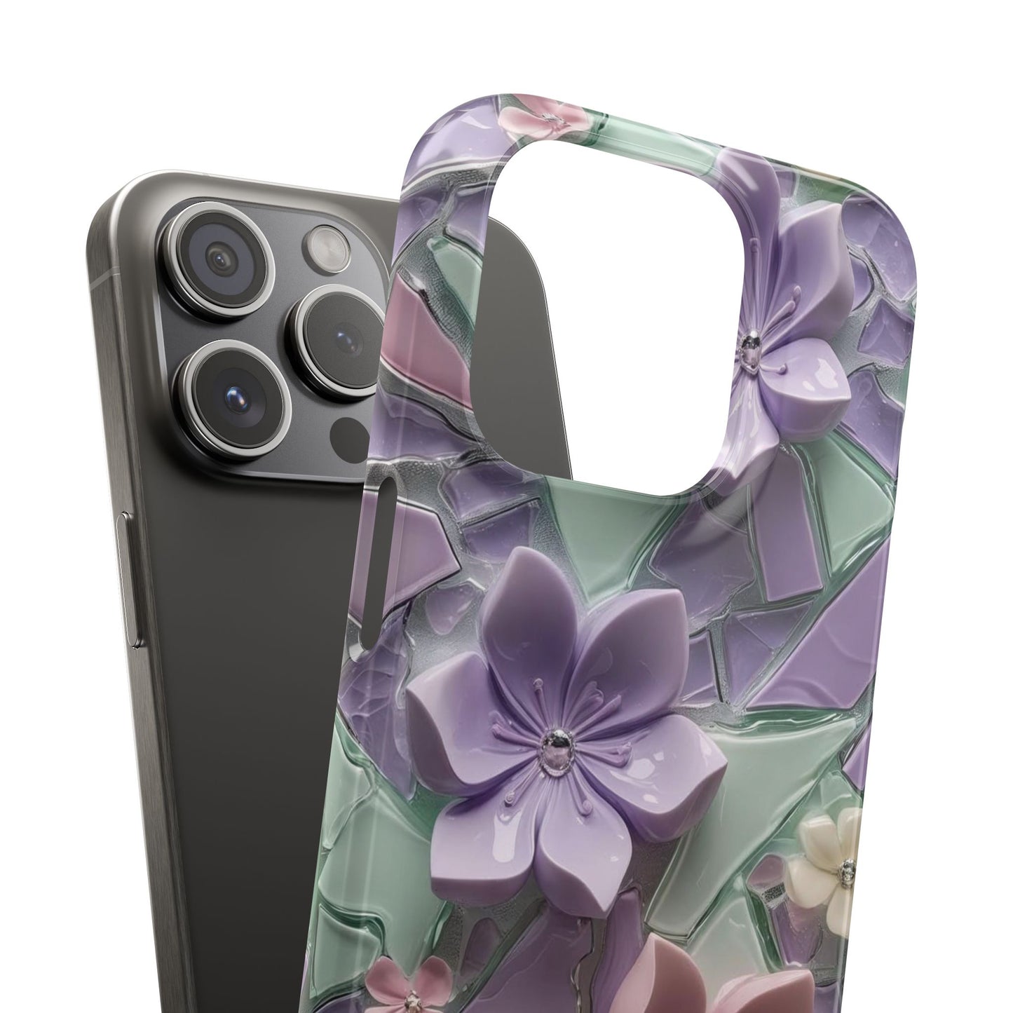Snap Case Elegante Florale iPhone Handyhülle mit 3D-Effekt
