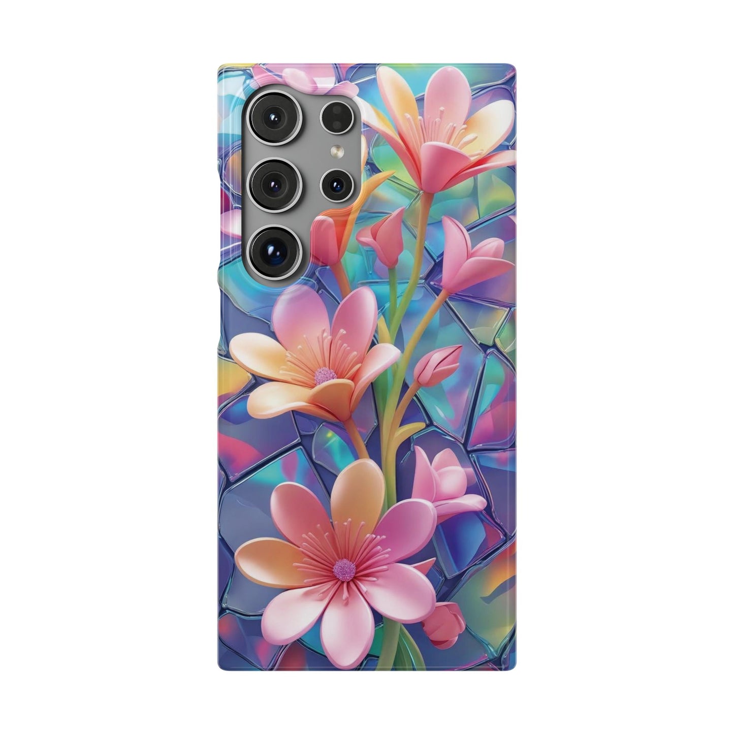 Snap Case Elegante Florale Samsung Handyhülle mit 3D-Effekt