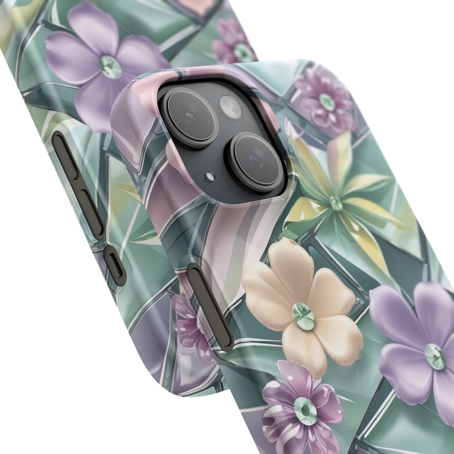 Snap Case Elegante Florale iPhone Handyhülle mit 3D-Effekt
