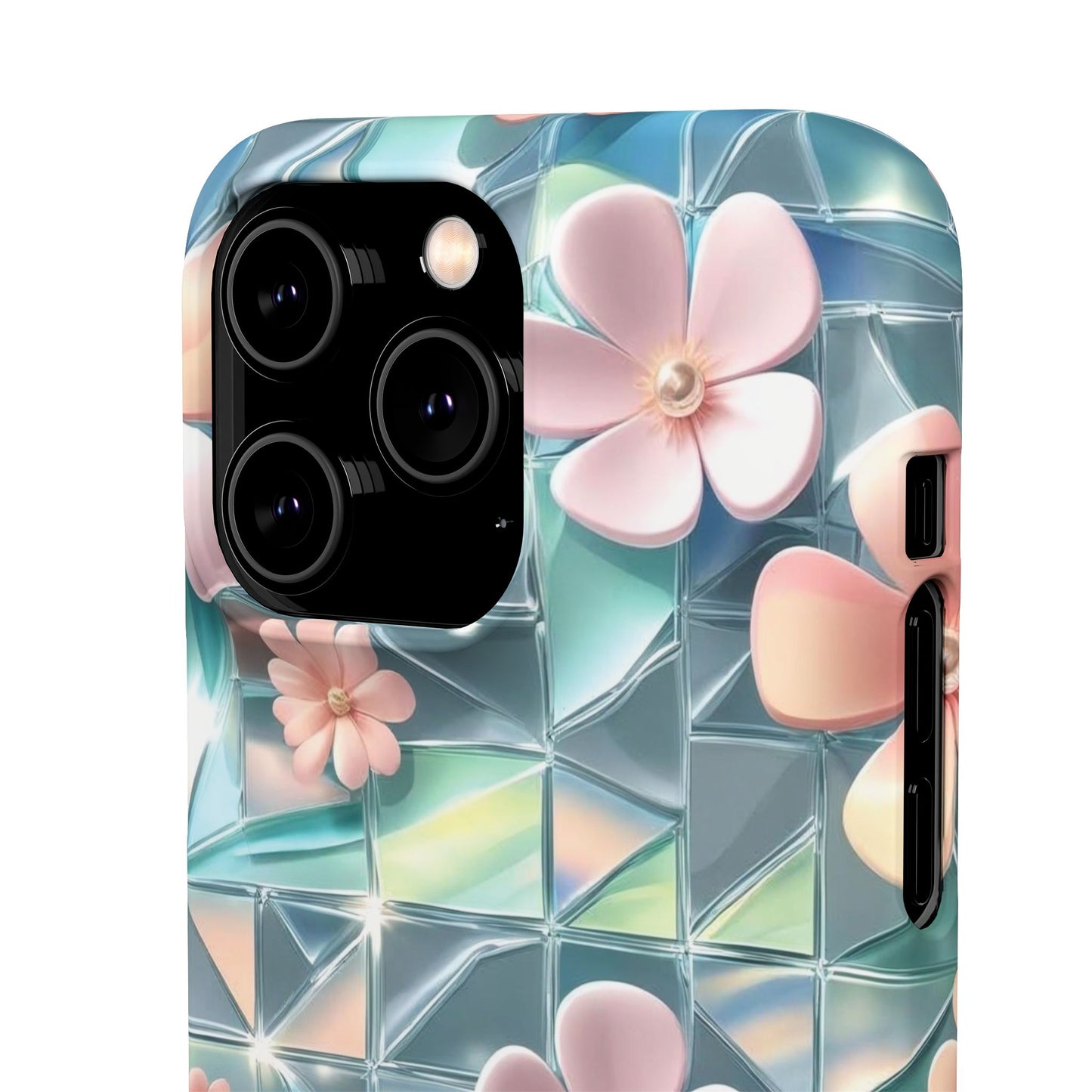 Snap Case iPhone Handyhülle mit 3D-Effekt Blumenmuster