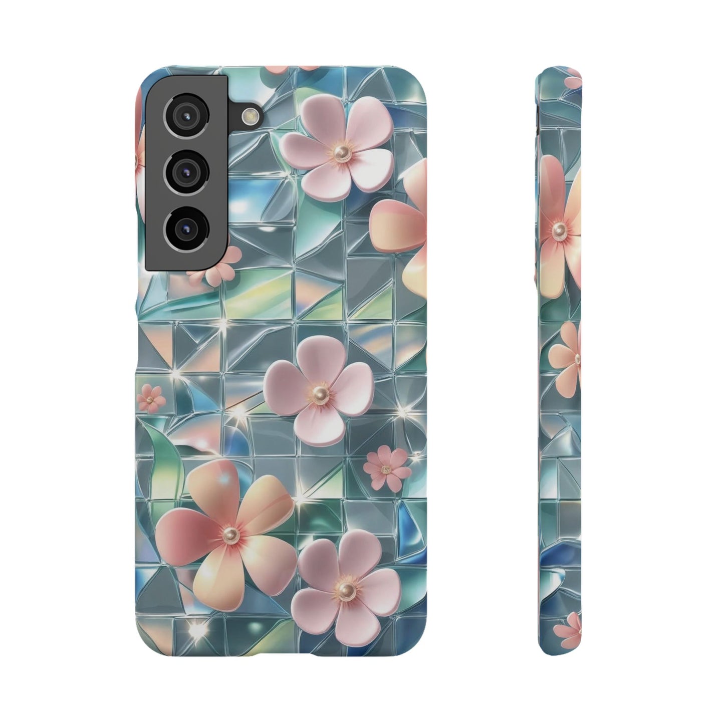 Snap Case Samsung Handyhülle mit 3D-Effekt und Blumenmuster