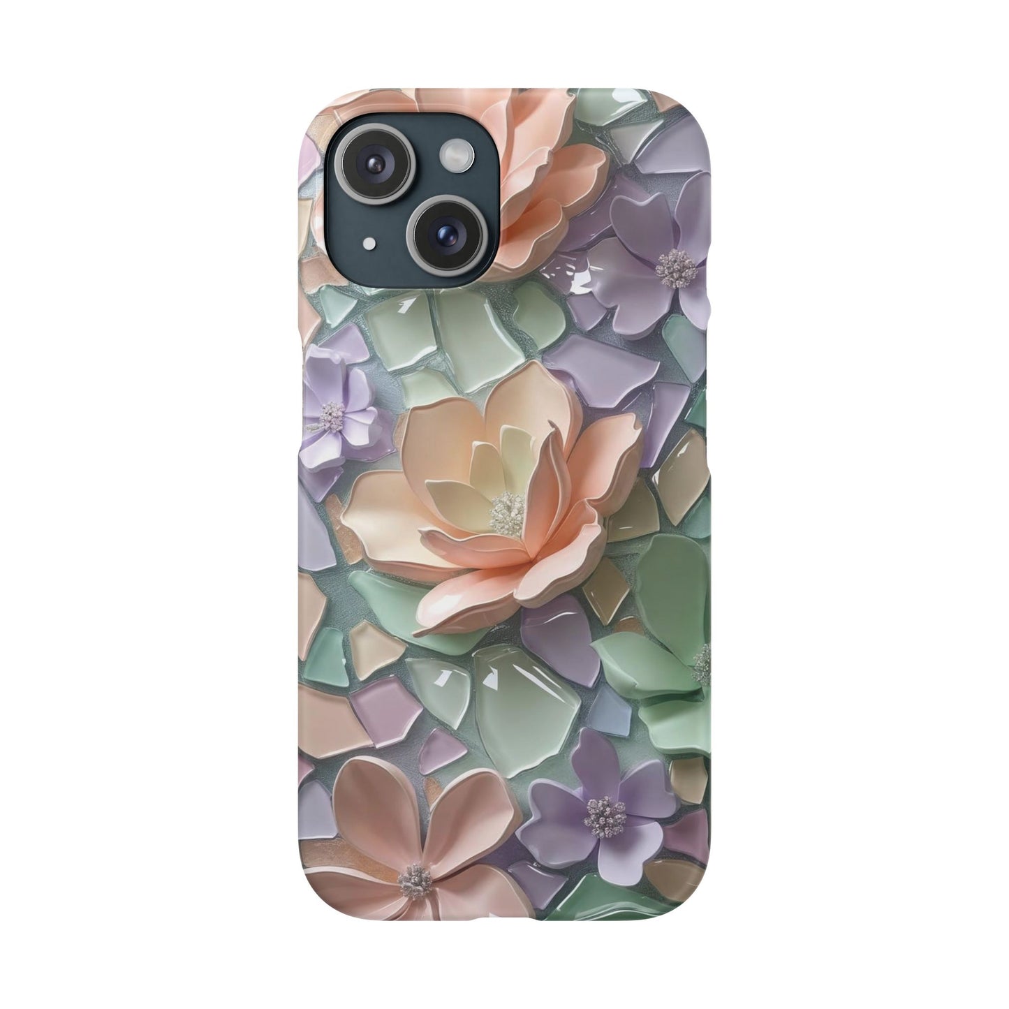 Snap Case Elegante Florale iPhone Handyhülle mit 3D-Effekt