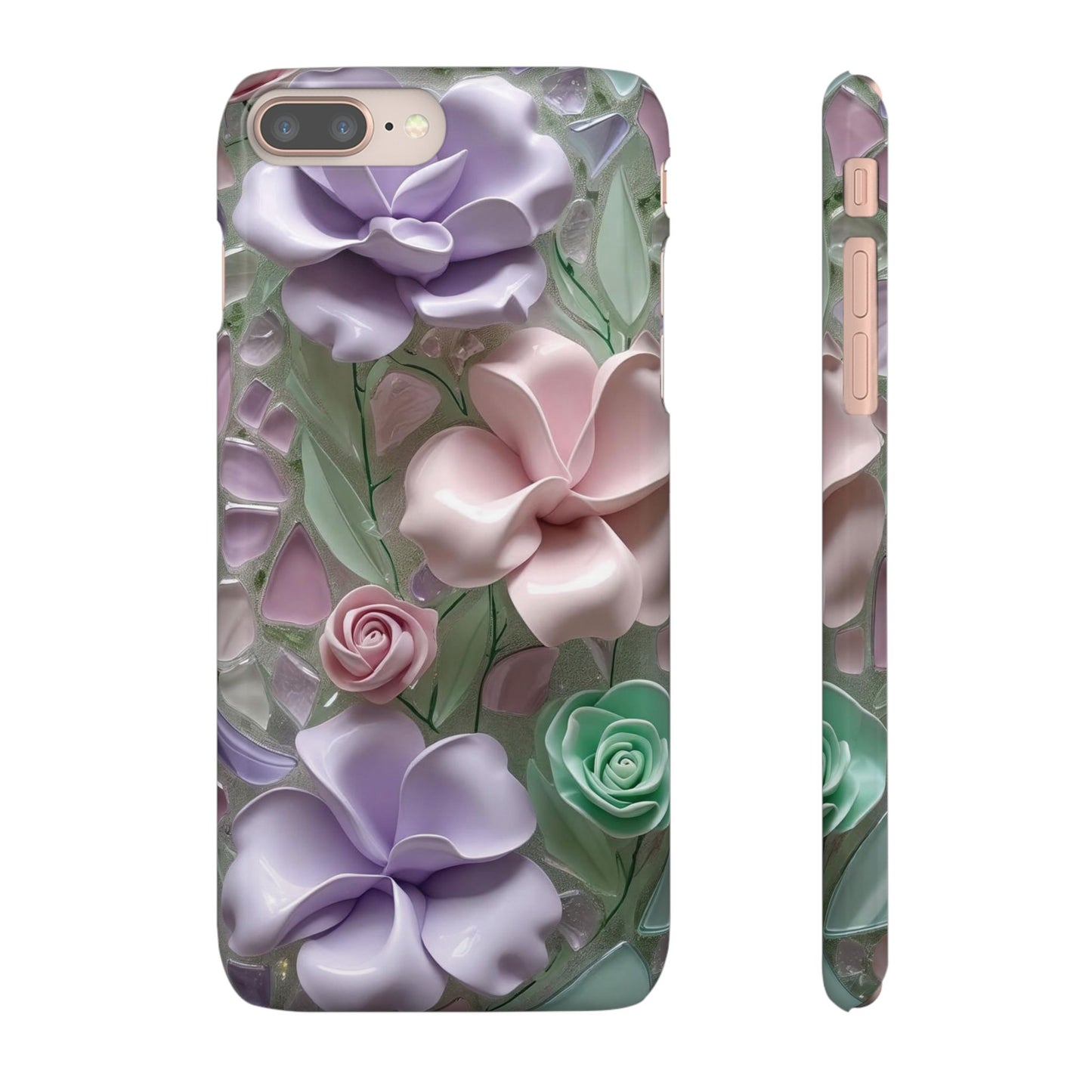 Snap Case Elegante Florale iPhone Handyhülle mit 3D-Effekt