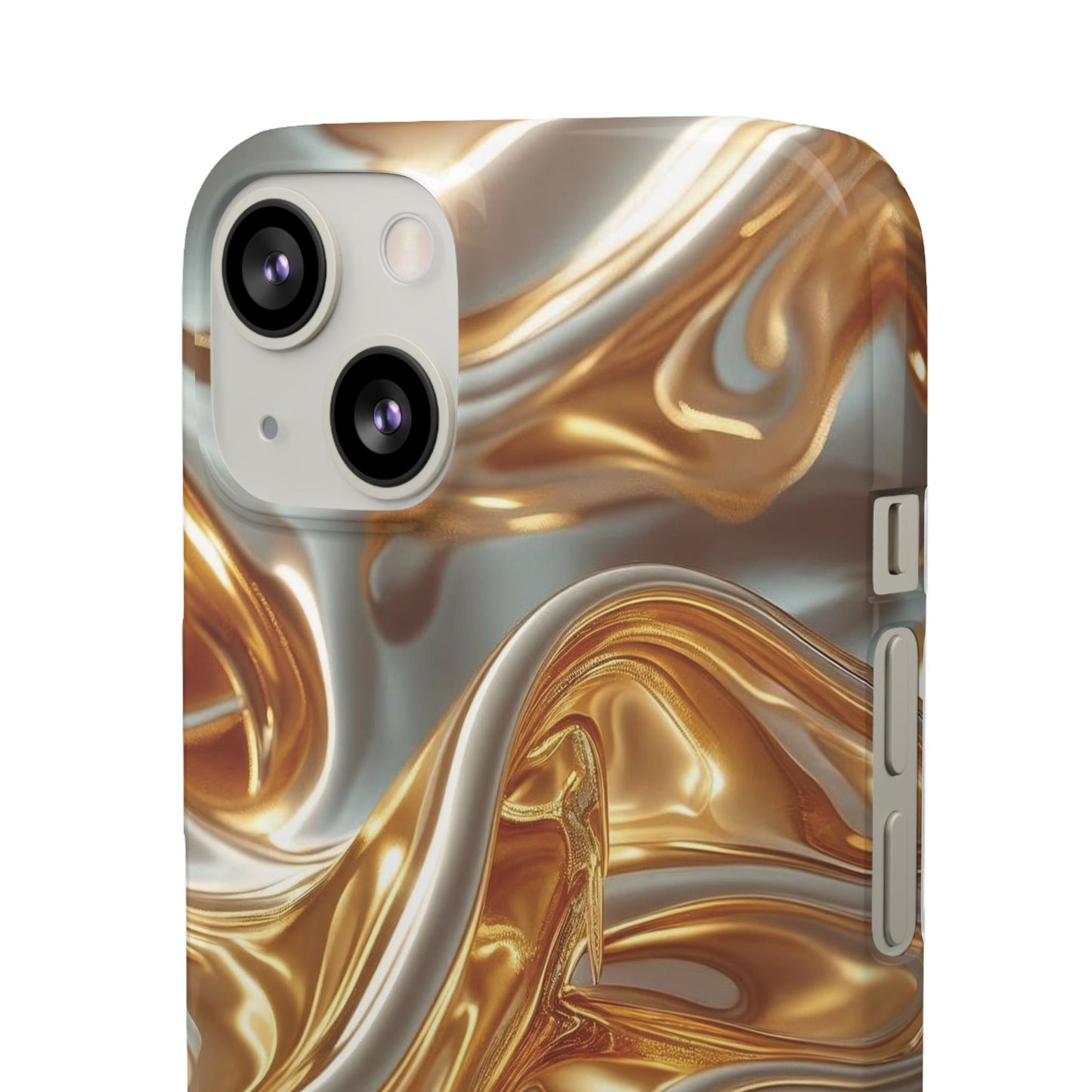 Snap Case iPhone Handyhülle – Gold Dynamic Liquid 3D Effekt