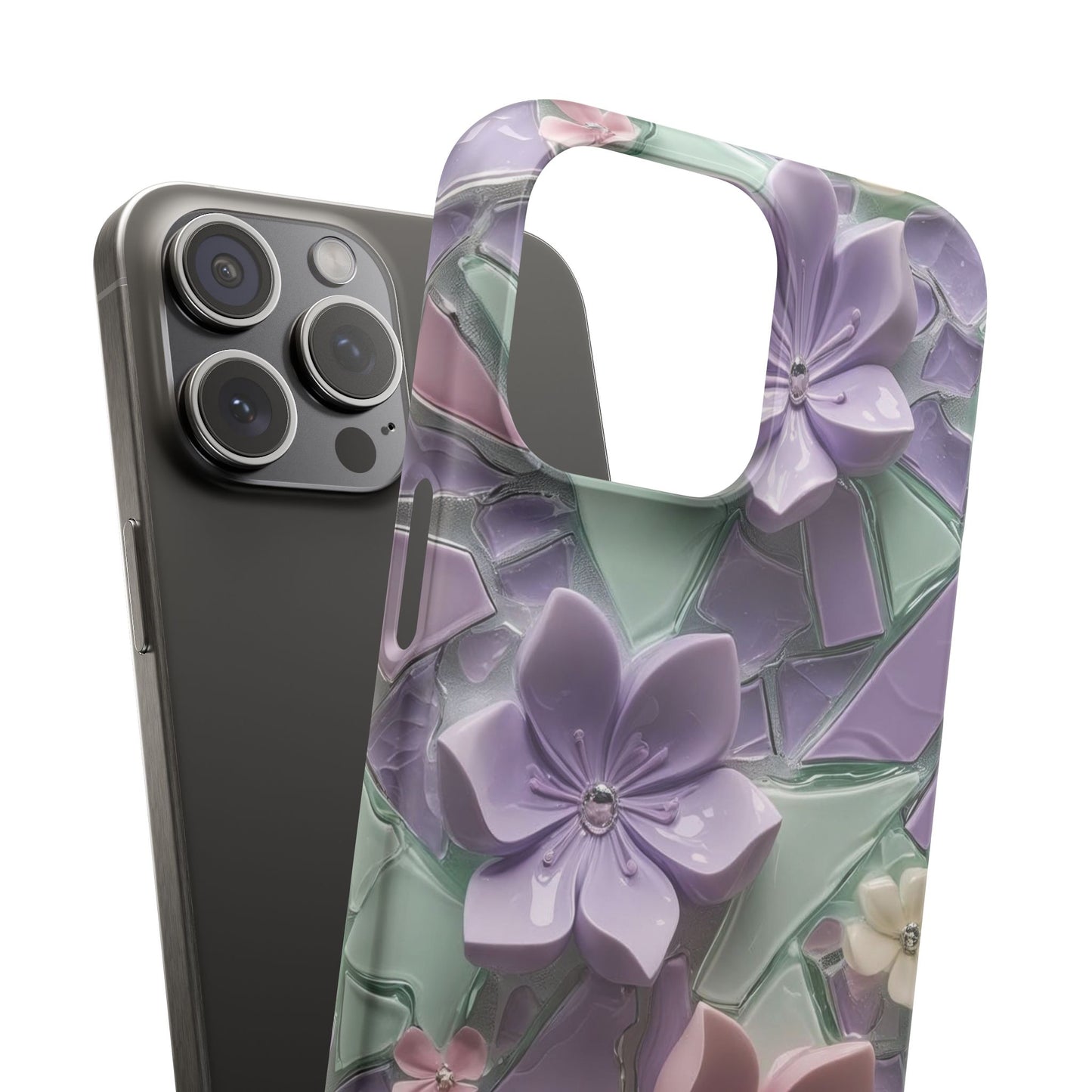 Snap Case Elegante Florale iPhone Handyhülle mit 3D-Effekt
