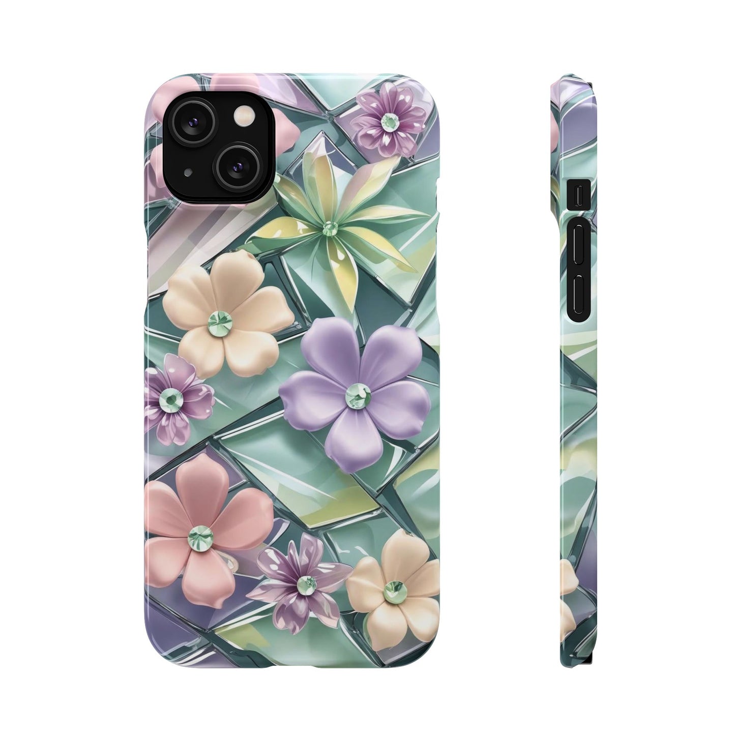 Snap Case Elegante Florale iPhone Handyhülle mit 3D-Effekt