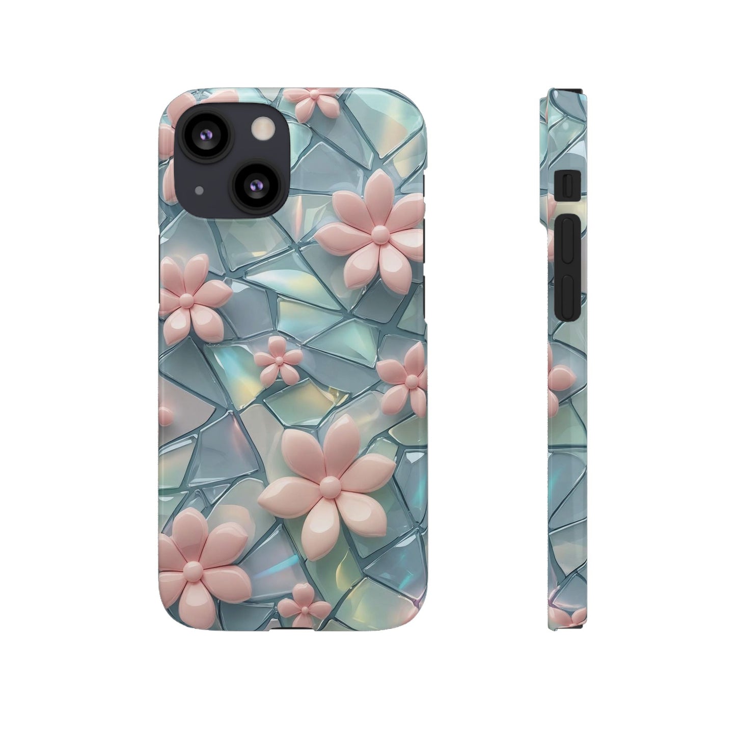 Snap Case Elegante Florale iPhone Handyhülle mit 3D-Effekt