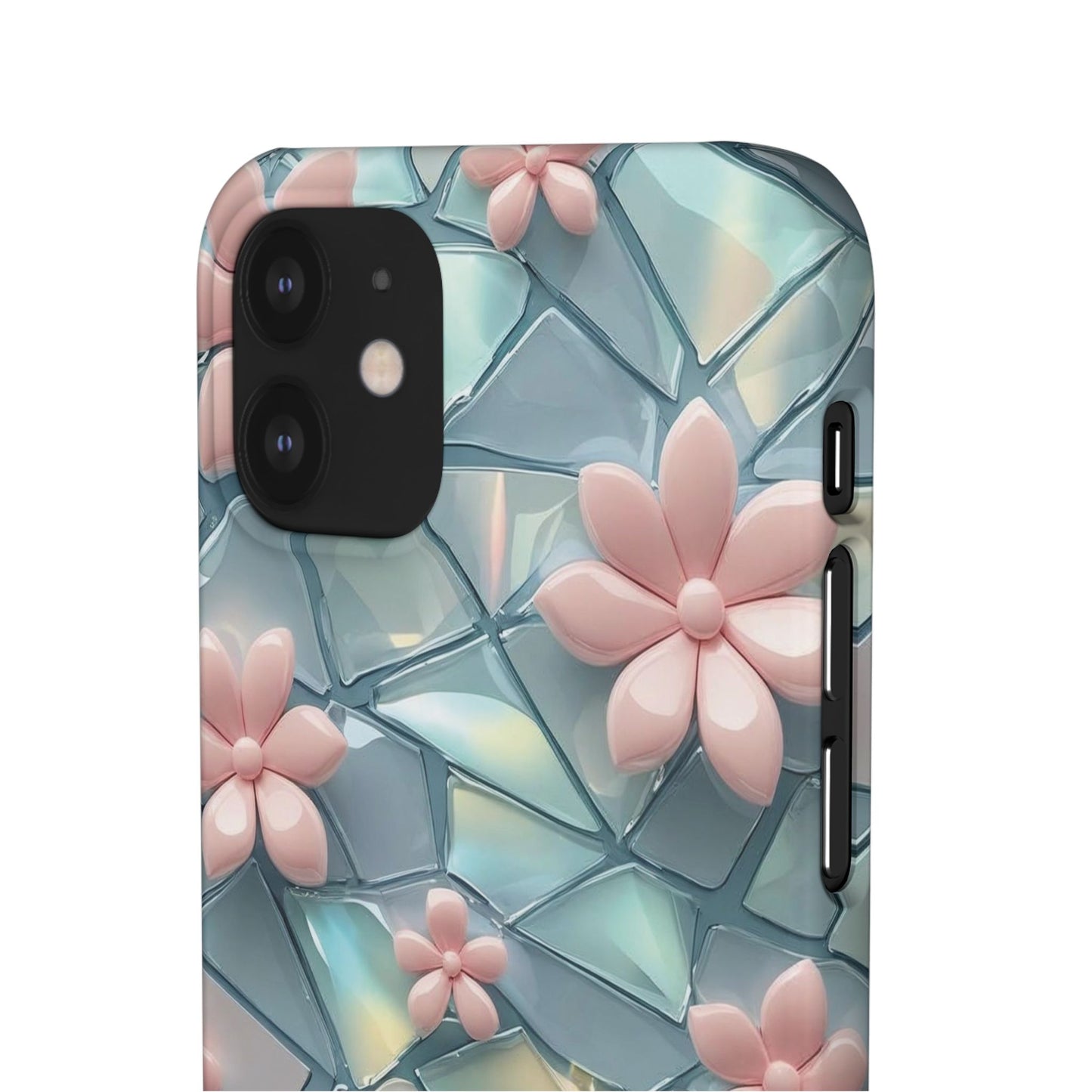 Snap Case Elegante Florale iPhone Handyhülle mit 3D-Effekt