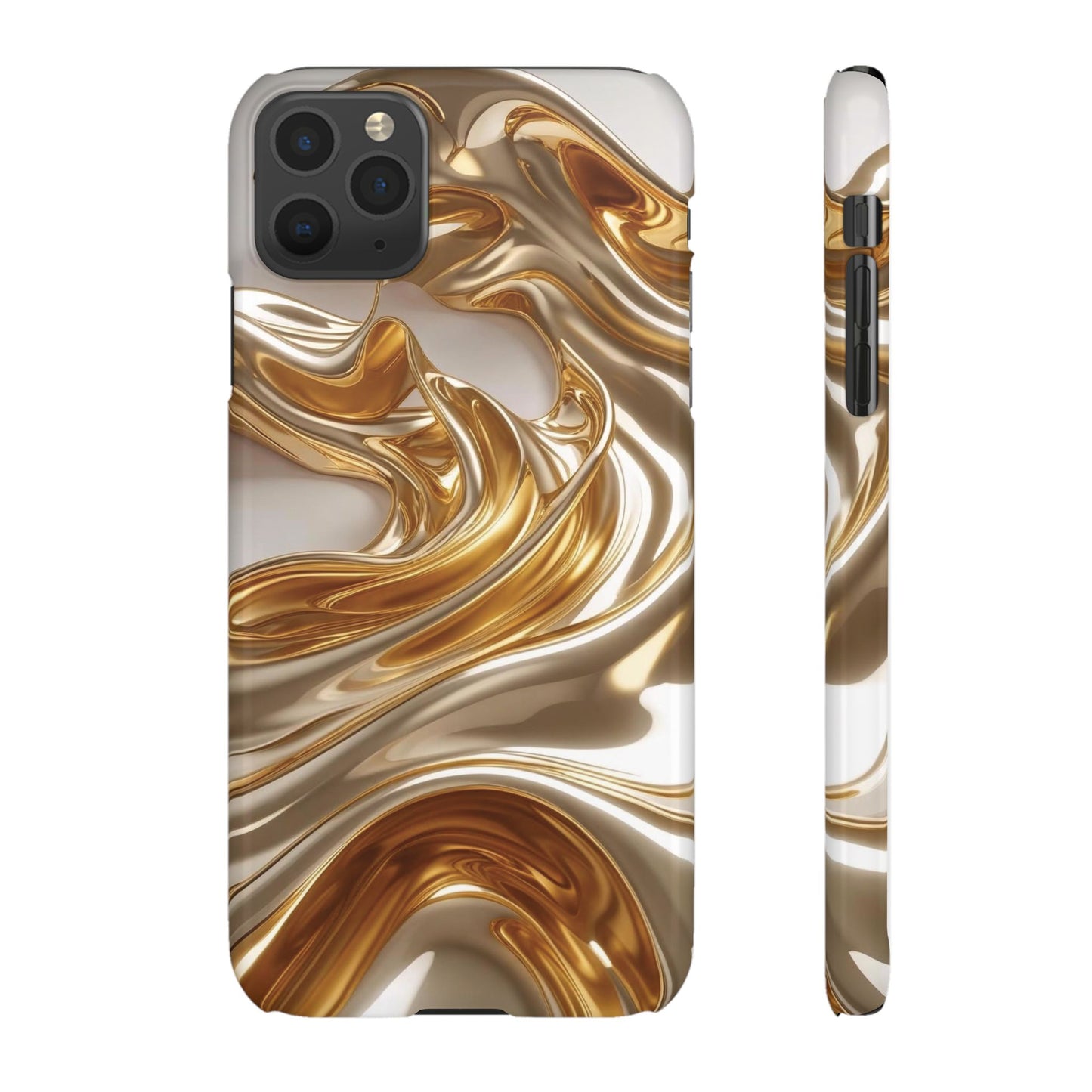Snap Case iPhone Handyhülle – Gold Dynamic Liquid 3D Effekt