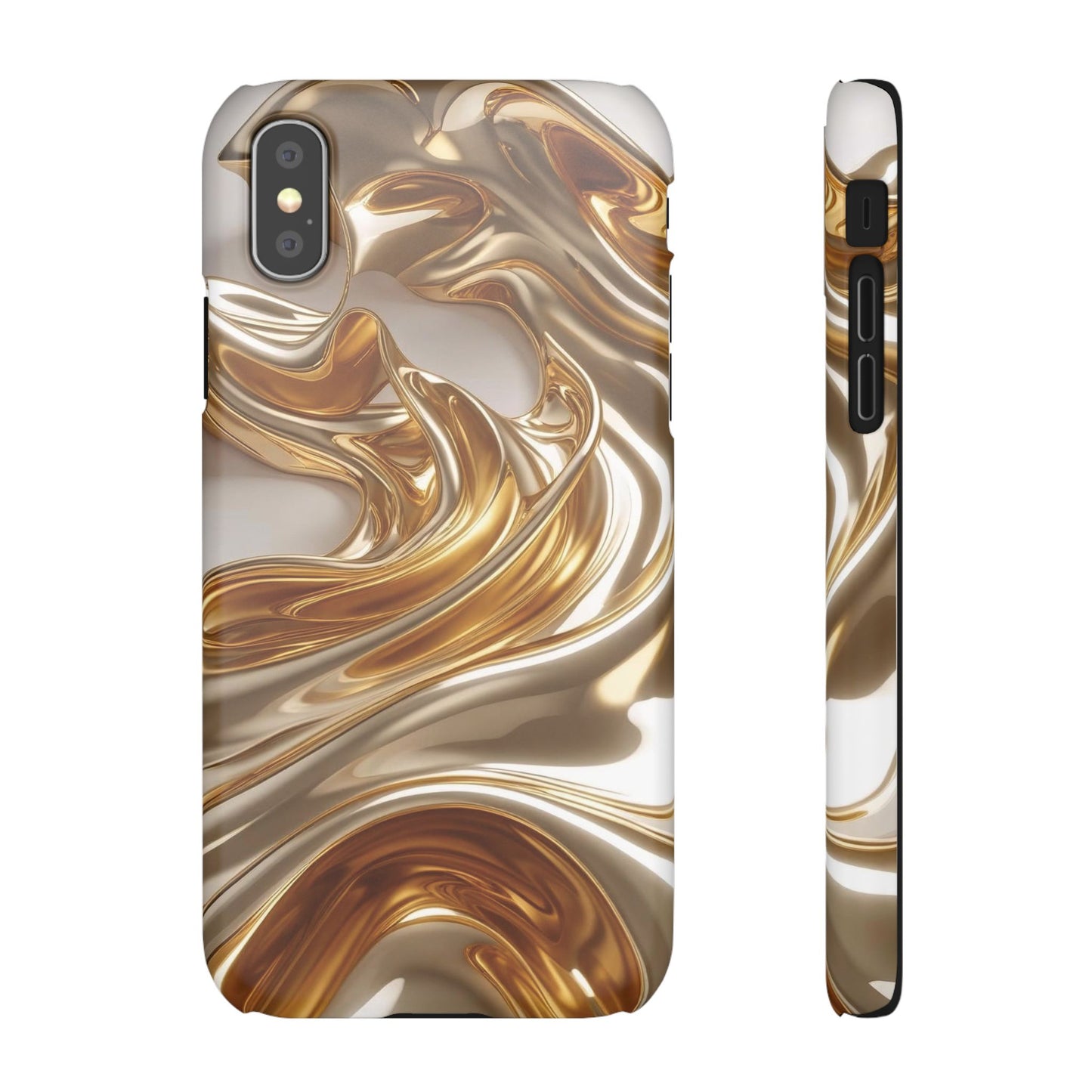 Snap Case iPhone Handyhülle – Gold Dynamic Liquid 3D Effekt