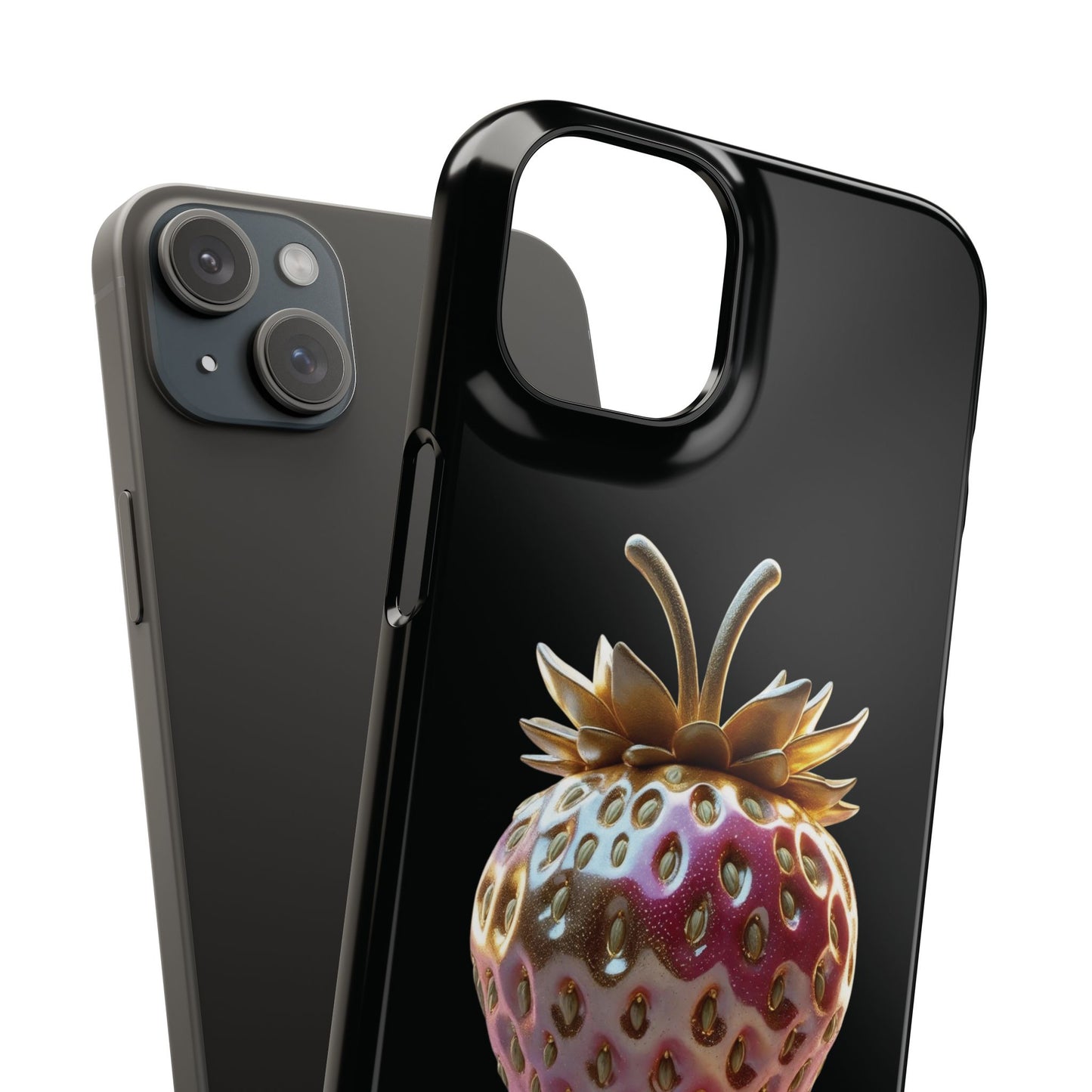 Snap Case iPhone Handyhülle - 3D Effekt Erdbeeren