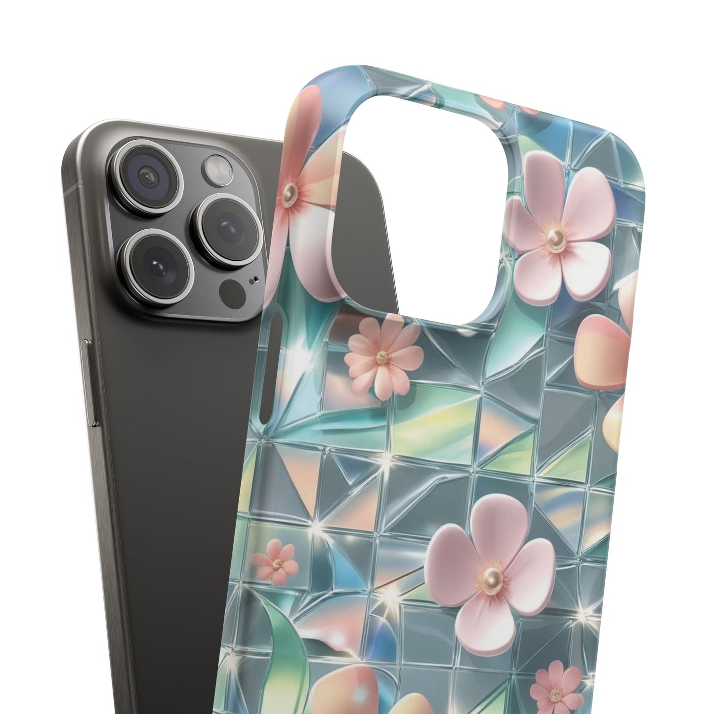 Snap Case iPhone Handyhülle mit 3D-Effekt Blumenmuster