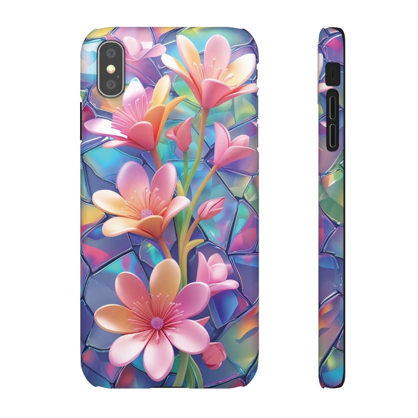 Snap Case Elegante Florale iPhone Handyhülle mit 3D-Effekt