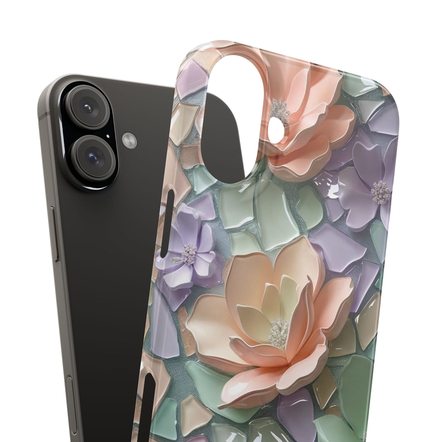 Snap Case Elegante Florale iPhone Handyhülle mit 3D-Effekt