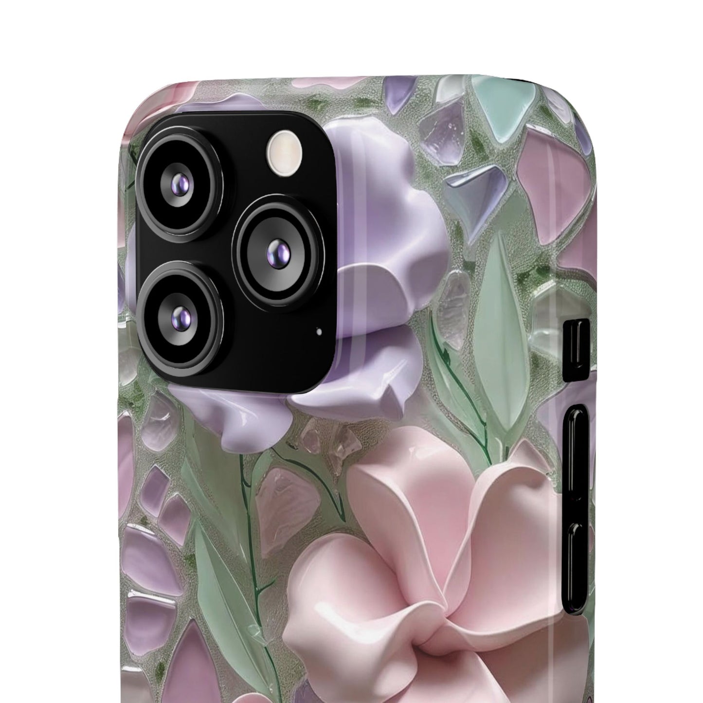 Snap Case Elegante Florale iPhone Handyhülle mit 3D-Effekt